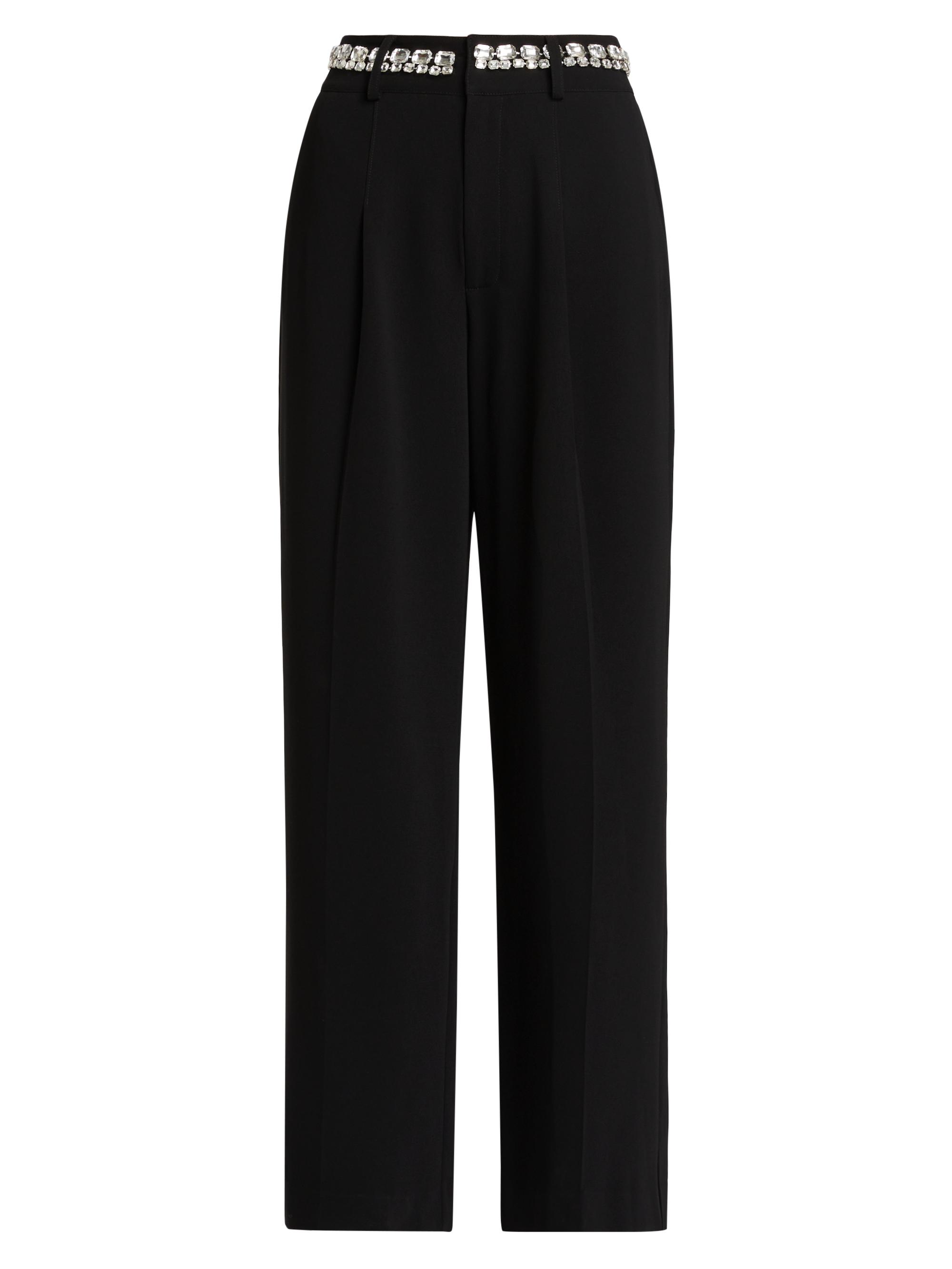 CINQ A SEPT Women's Genna Crystal-Embellished Wide-Leg Pants - Black
