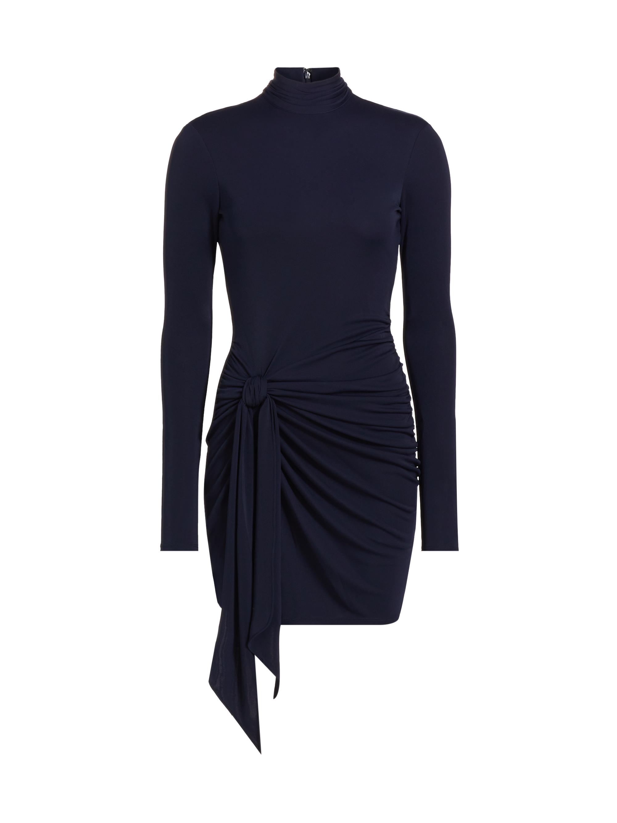 CINQ A SEPT Women's Johnson Knit Turtleneck Tie-Waist Minidress - Navy