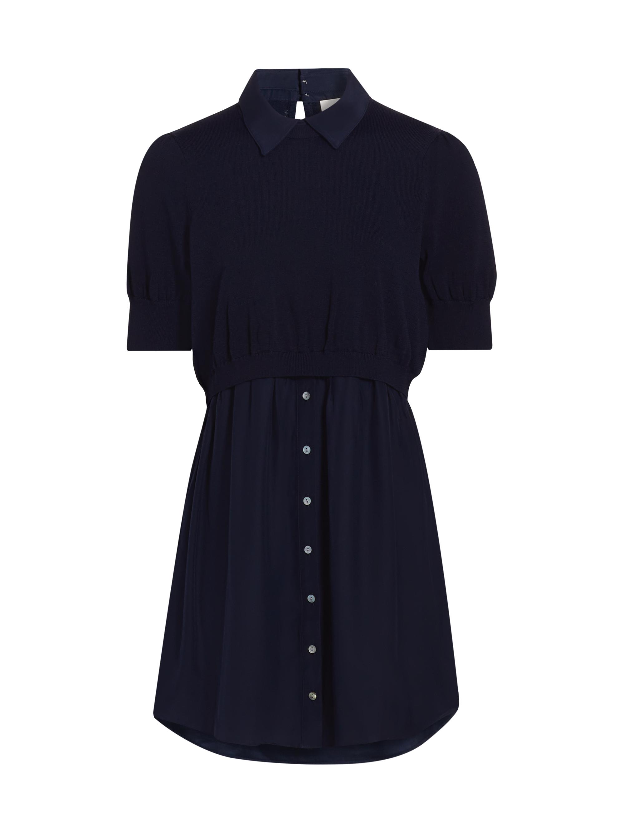 CINQ A SEPT Women's Lydia Silk Mini Shirtdress - Navy