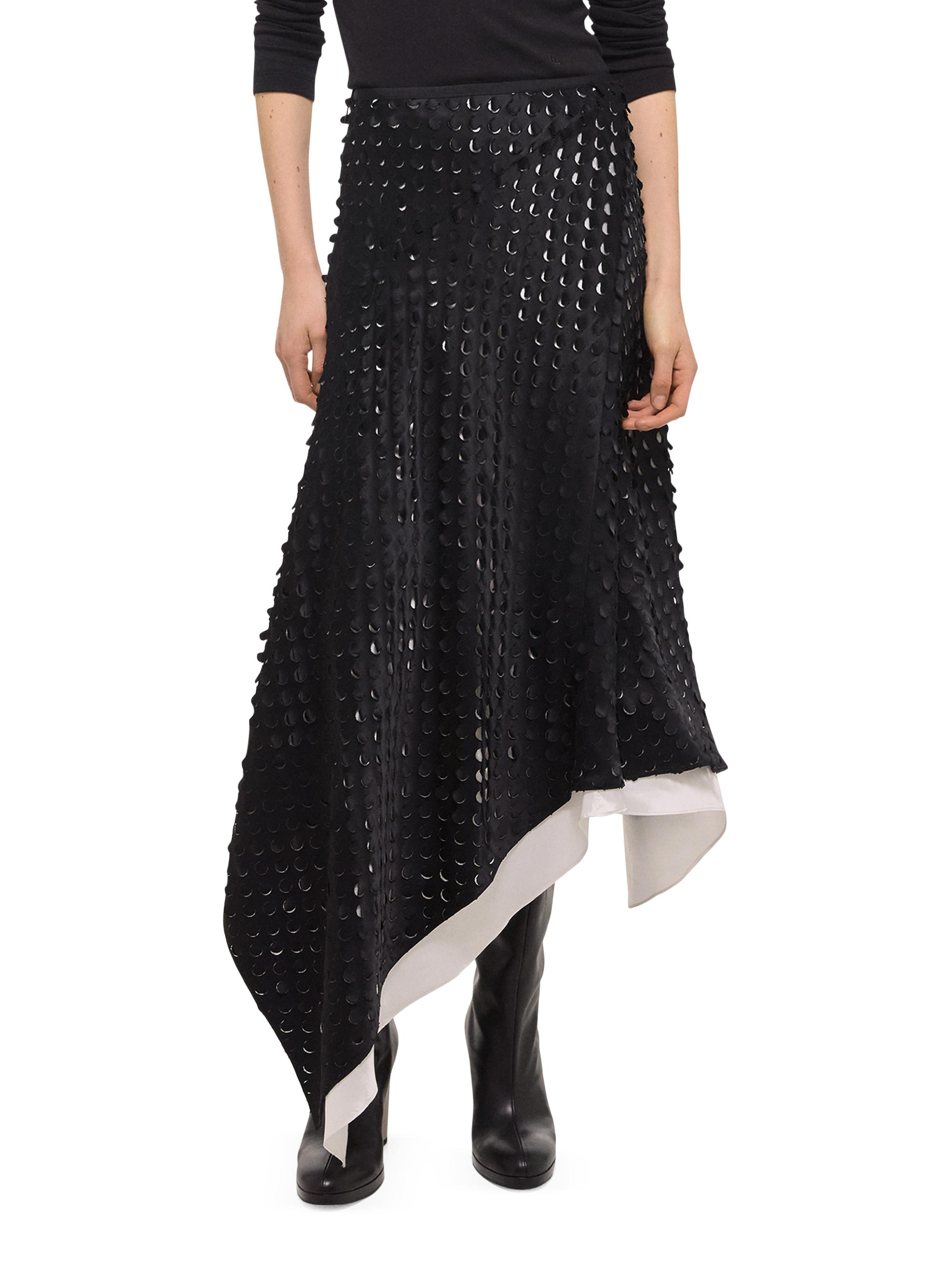 Helmut Lang Scarf-Hem Cut-Out Skirt | Saks Fifth Avenue