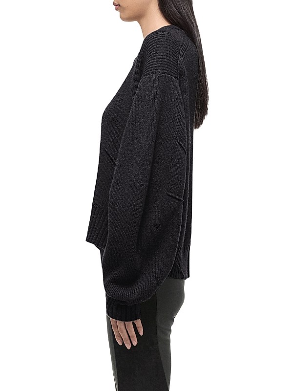 Shop Helmut Lang Apex Chunky Wool-Cashmere Crewneck Sweater Shop Helmut Lang Apex Chunky Wool-Cashmere Crewneck Sweater