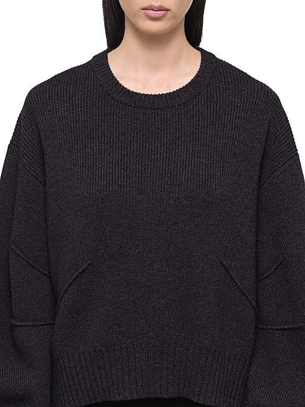 Shop Helmut Lang Apex Chunky Wool-Cashmere Crewneck Sweater Shop Helmut Lang Apex Chunky Wool-Cashmere Crewneck Sweater