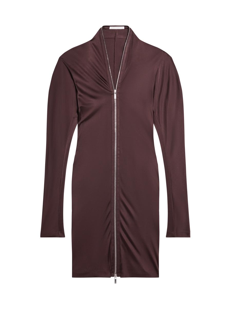 Helmut Lang Women's Infinity Zip-up Midi-dress In Brown
