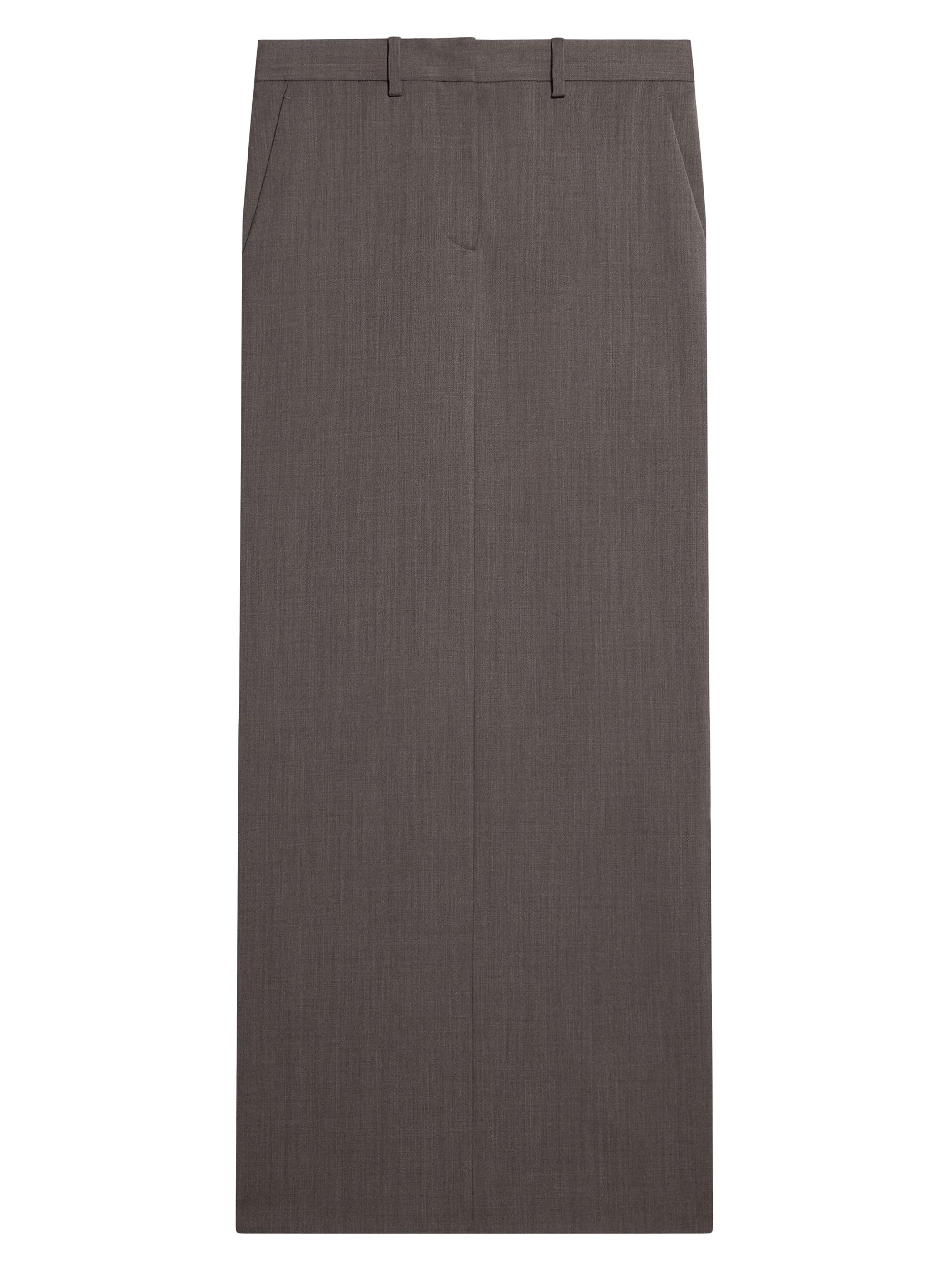 Helmut Lang Women's Wool Maxi Skirt - Light Brown Melange