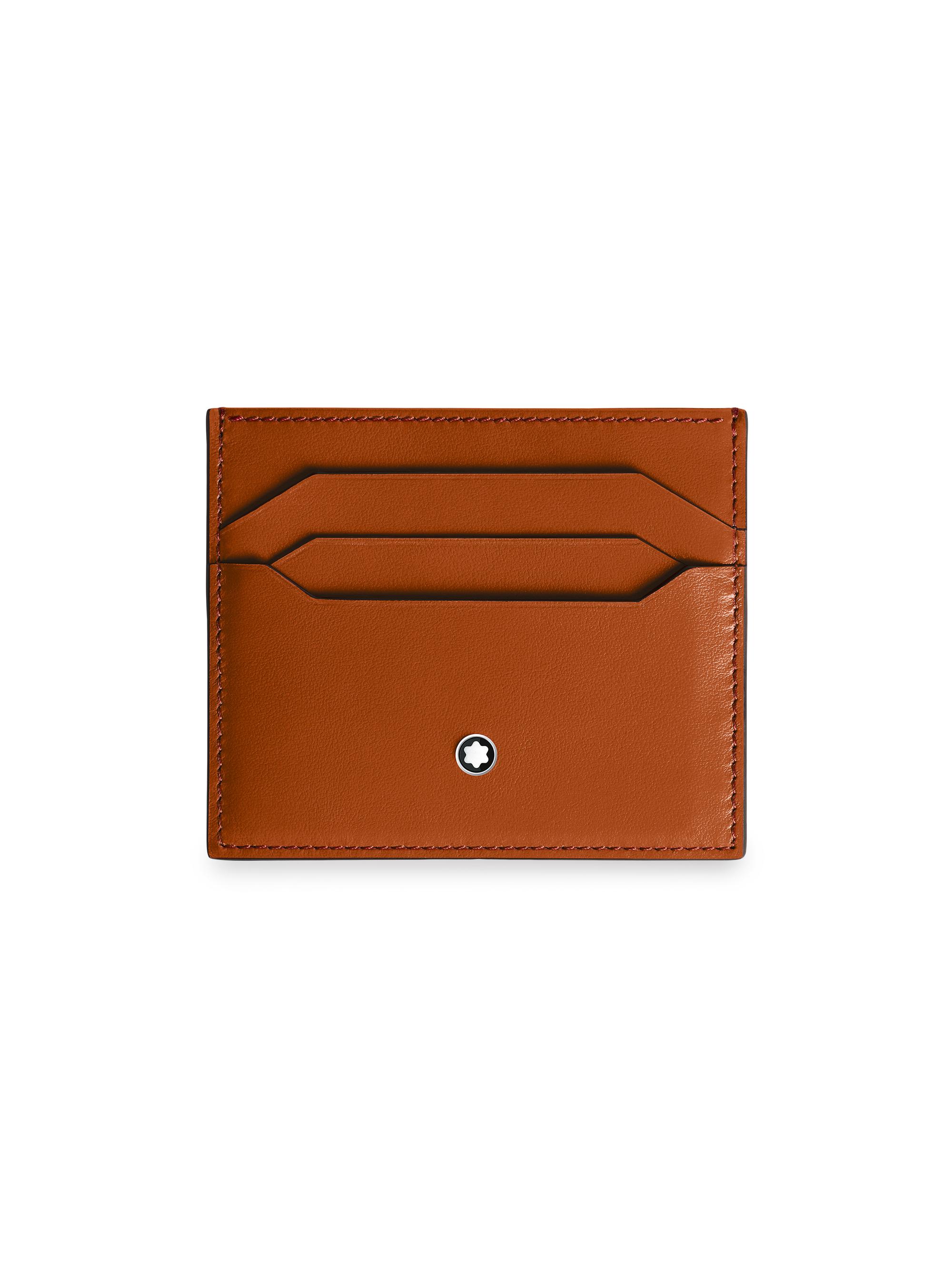 Montblanc Men's Meisterstück Leather Card Holder - Rust