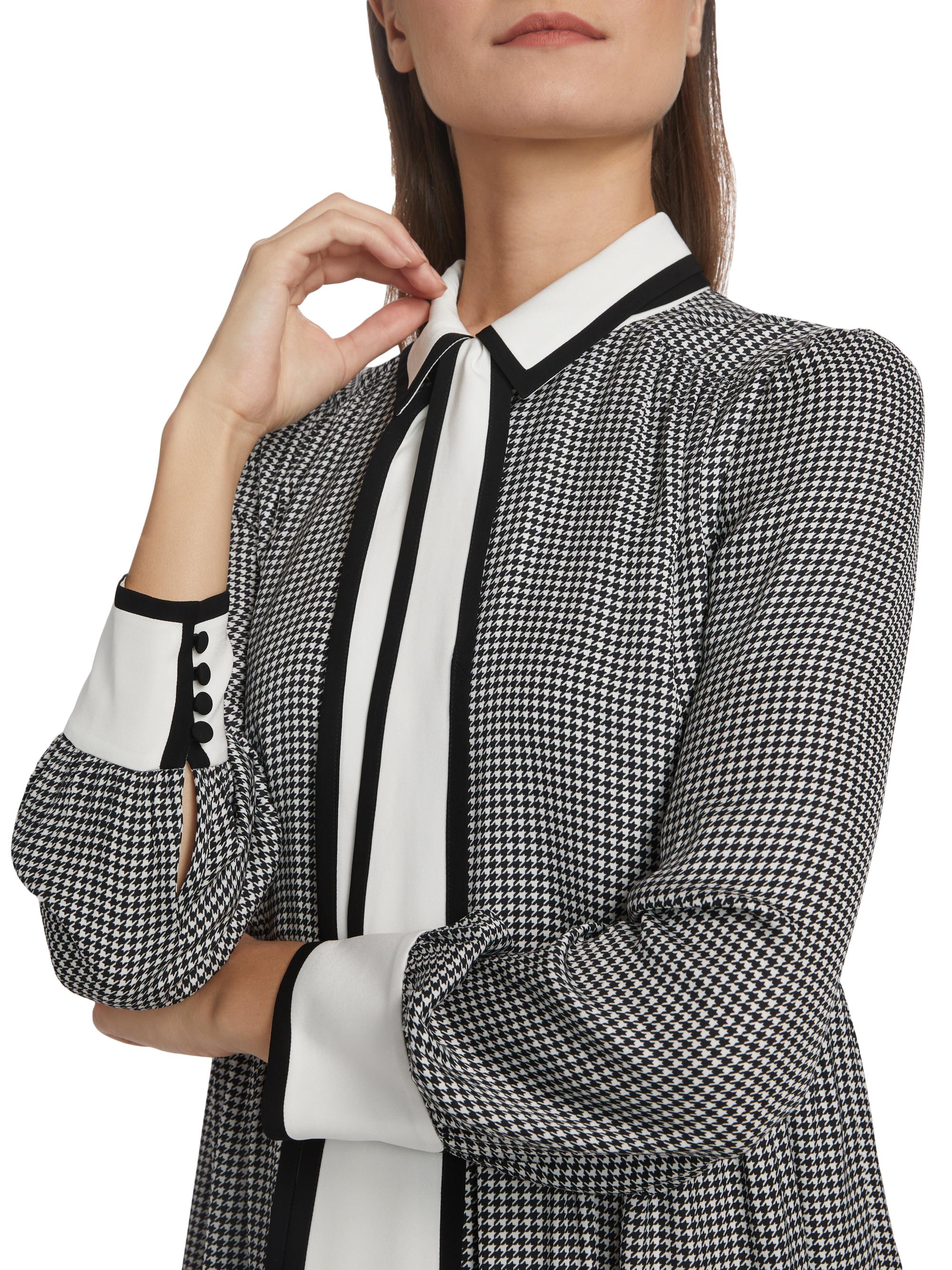 Alice + Olivia Carol Houndstooth Tieneck Minidress | Saks Fifth Avenue