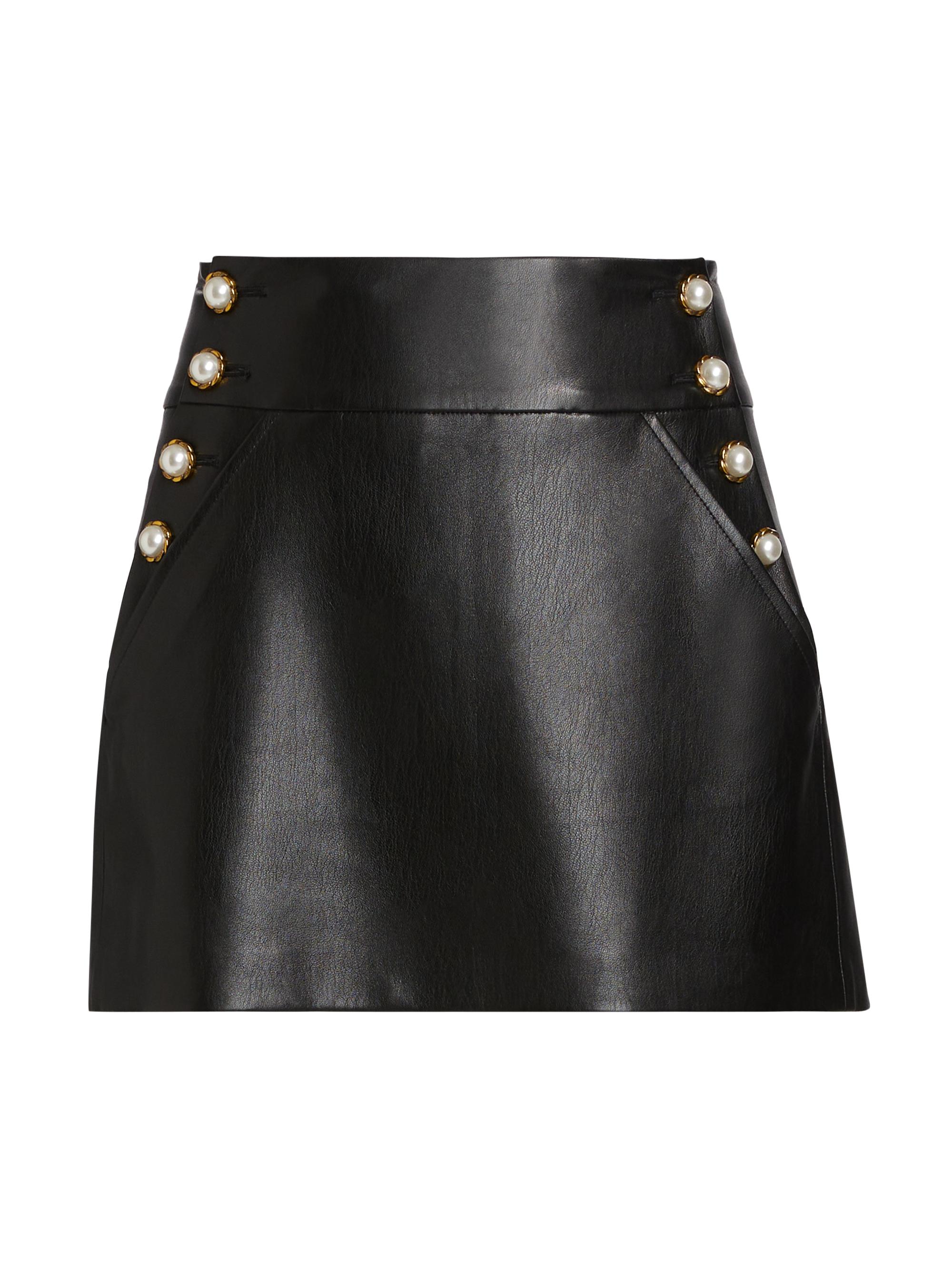 Alice + Olivia Women's Donald Faux-Leather Miniskirt - Black