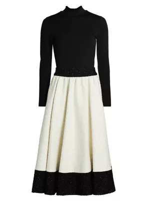 Alice + Olivia Chara Two-Tone Tweed Midi-Dress | Saks Fifth Avenue