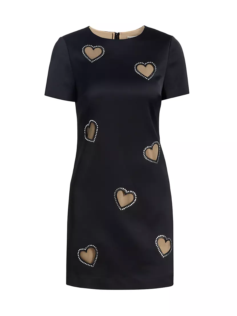 Shop Alice + Olivia Clyde Crystal-Embellished Heart Shift Shop Alice + Olivia Clyde Crystal-Embellished Heart Shift