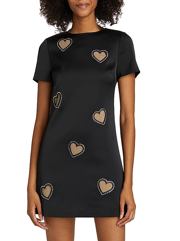 Shop Alice + Olivia Clyde Crystal-Embellished Heart Shift Shop Alice + Olivia Clyde Crystal-Embellished Heart Shift