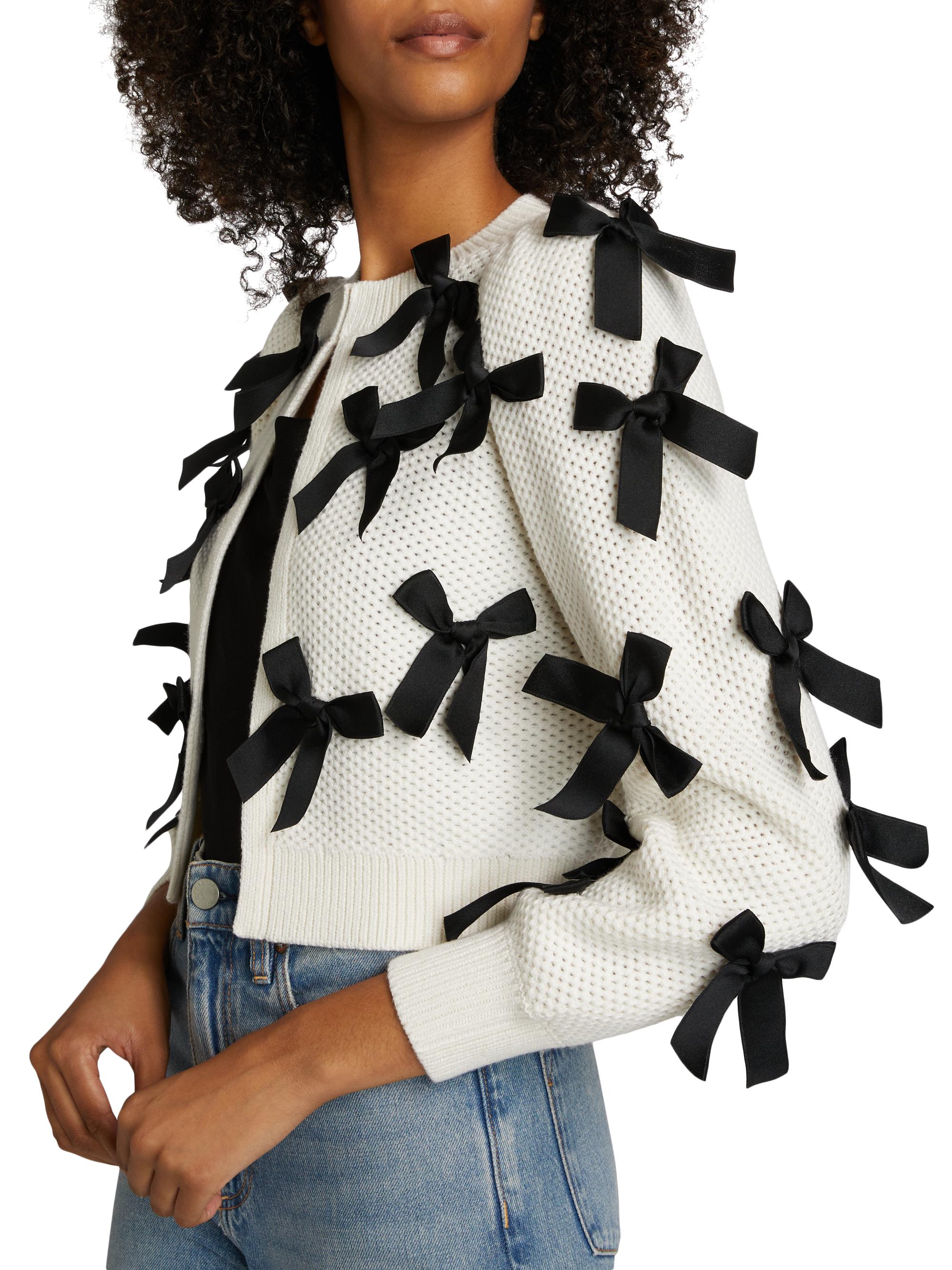 Alice + Olivia Kitty Bow Wool-Blend Cardigan | Saks Fifth Avenue