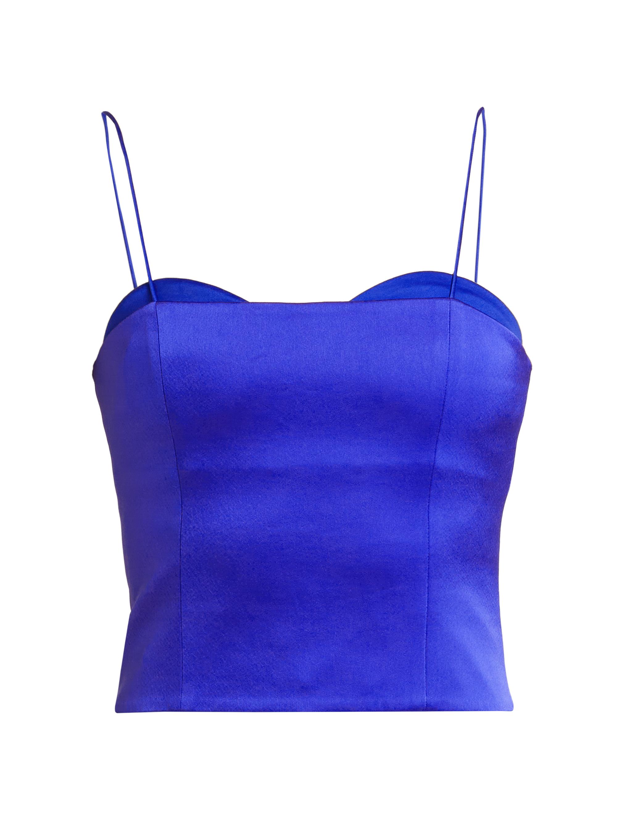 Alice + Olivia Women's Ada Peekaboo Bustier Cropped Top - Royal