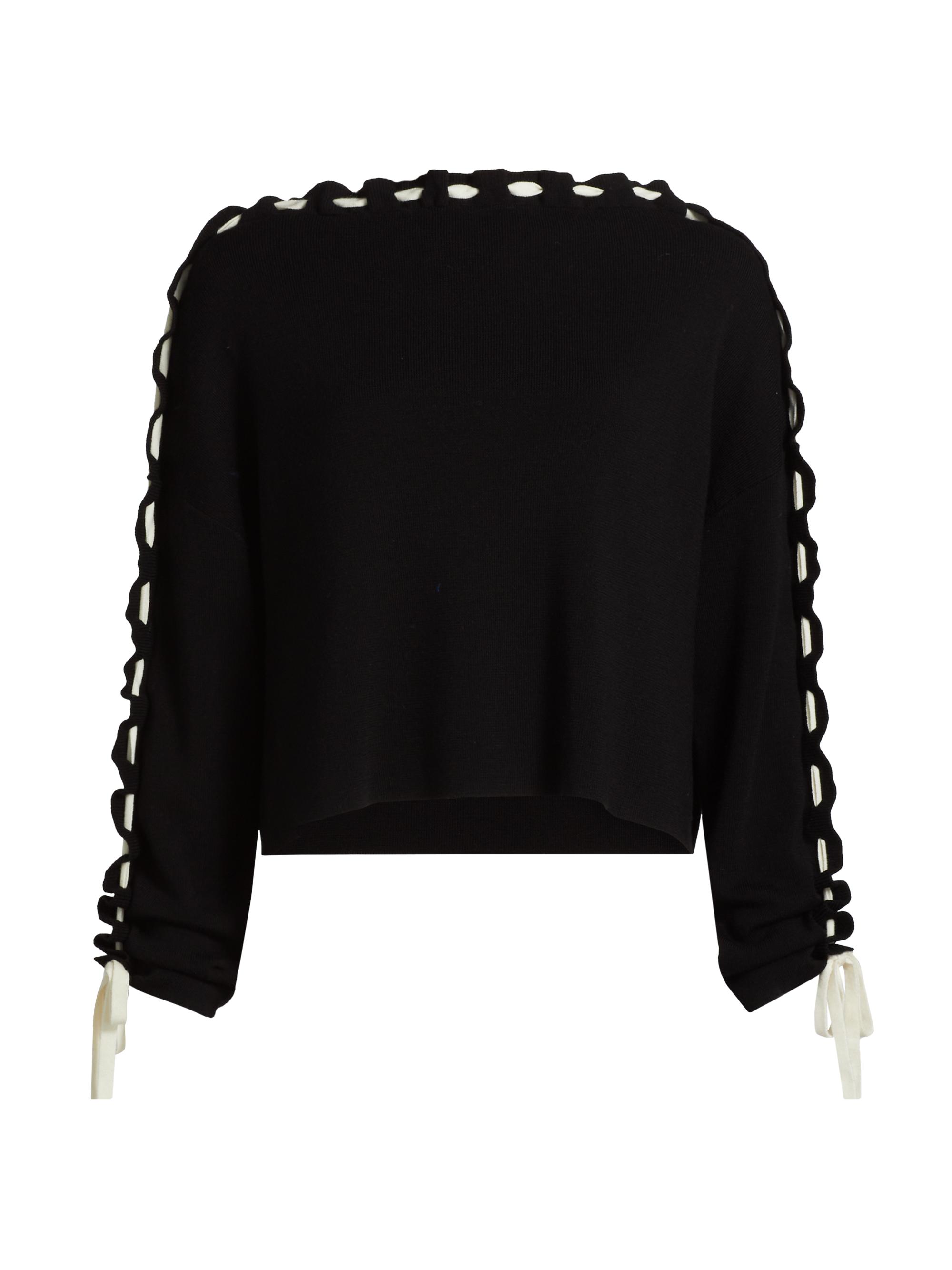 Alice + Olivia Women's Calandra Woven Sweater - Black Ecru