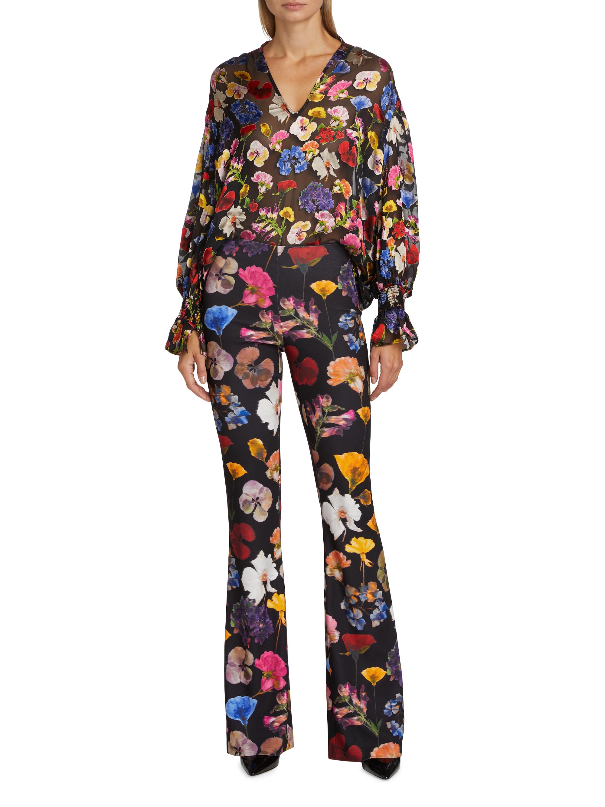 alice+olivia フラワーコート Opal Tunic Dress In Spring Paisley Black | Alice + Olivia