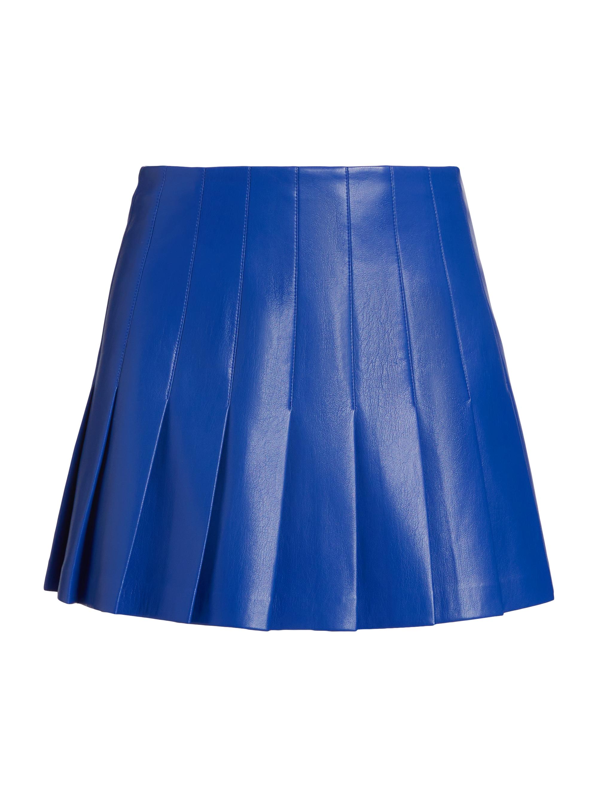 Alice + Olivia Women's Carter Faux-Leather Miniskirt - Royal