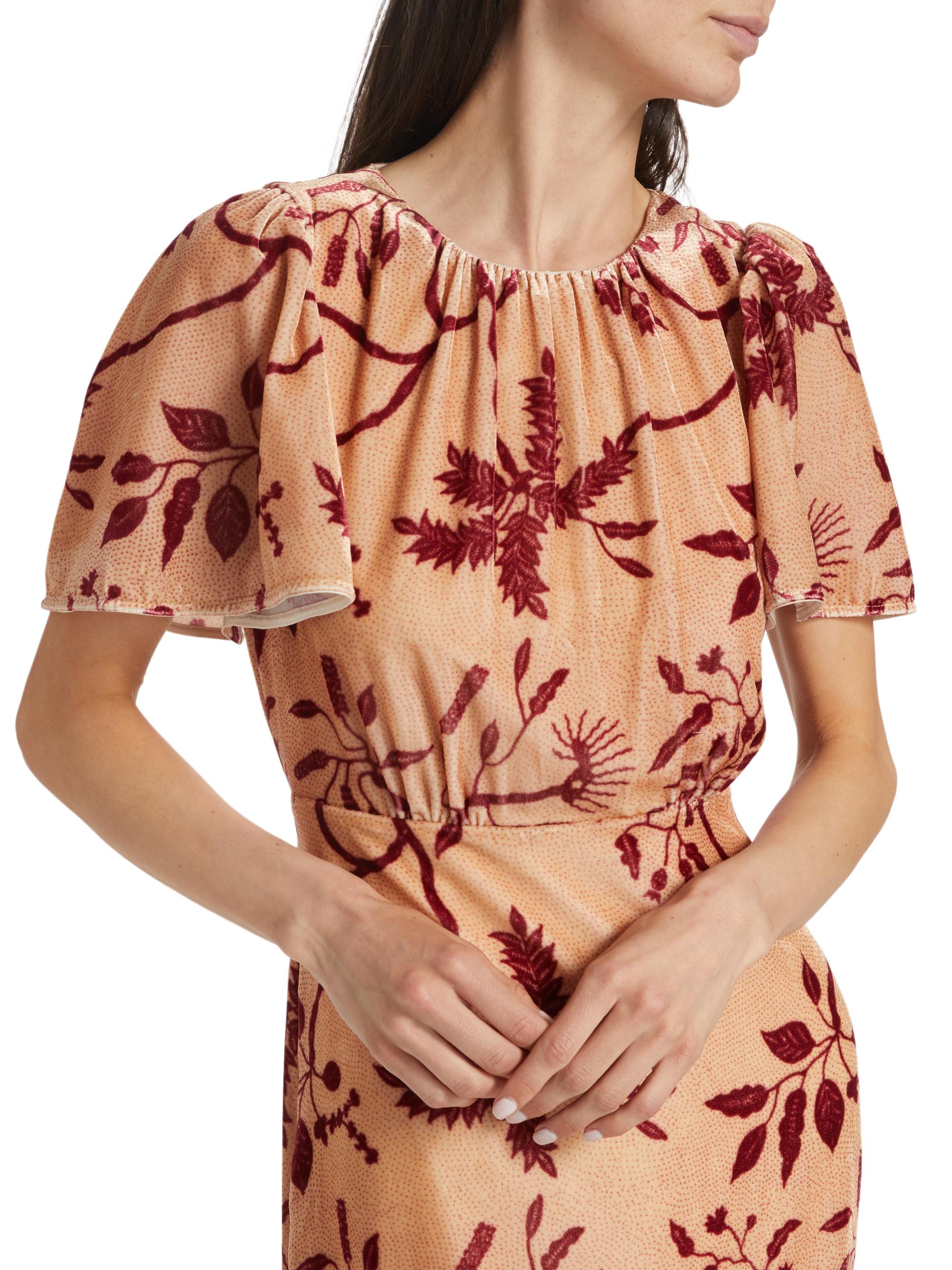 Rhode Cream Enchanted Vine Grande Arabella Floral Midi-Dress | Saks Fifth  Avenue