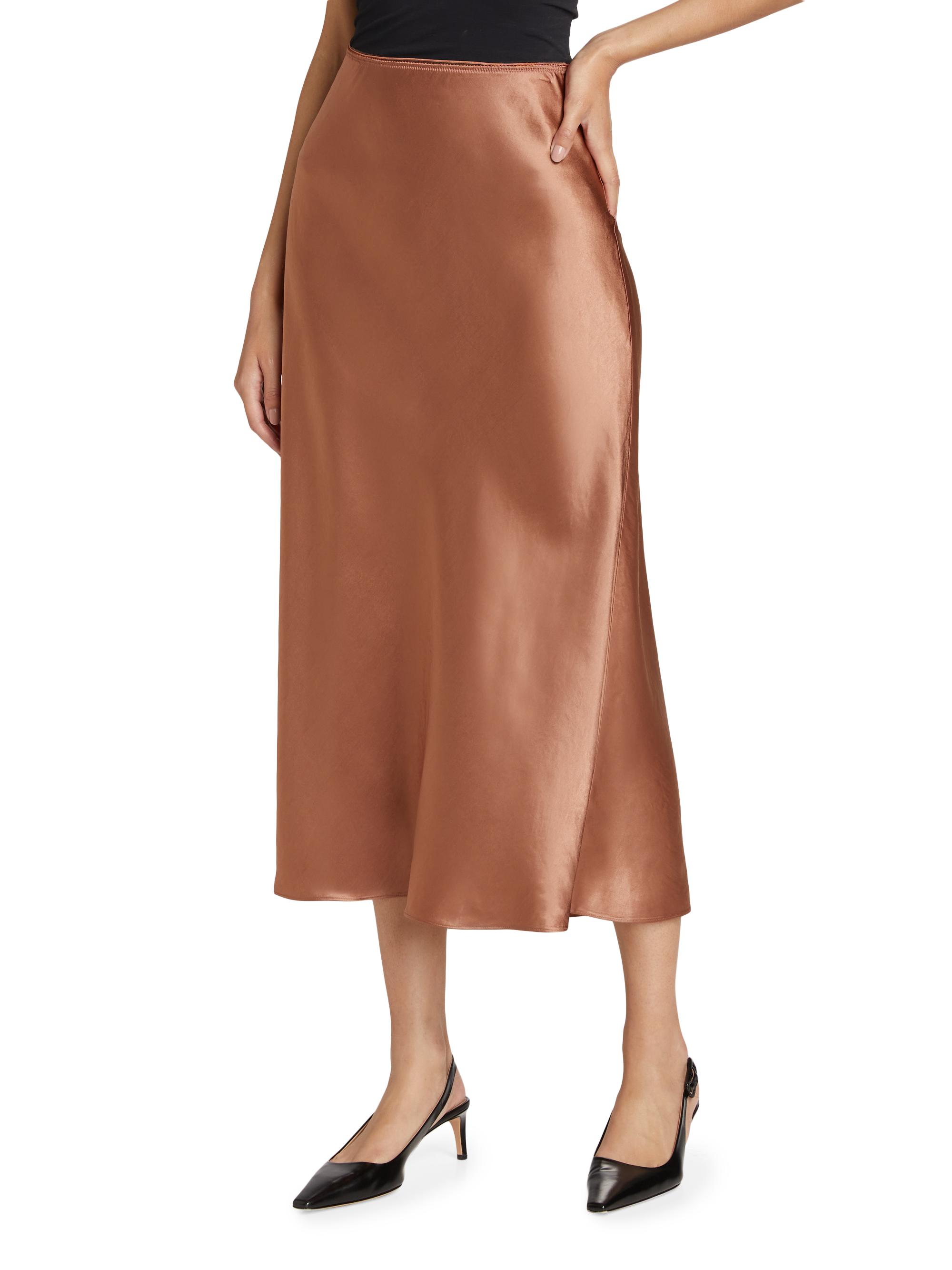 Vince Satin Slip Midi-Skirt | Saks Fifth Avenue