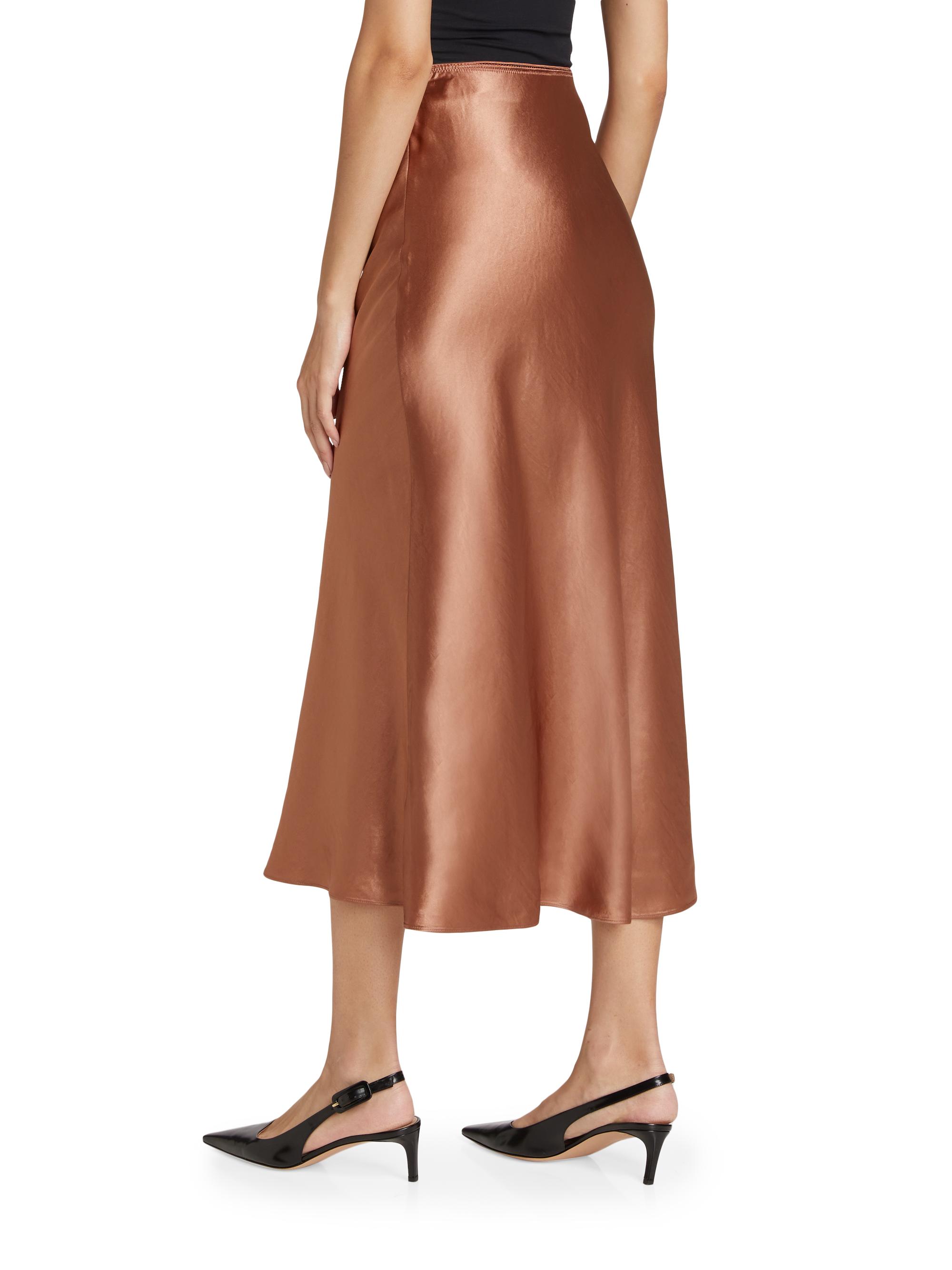 Vince Satin Slip Midi-Skirt | Saks Fifth Avenue
