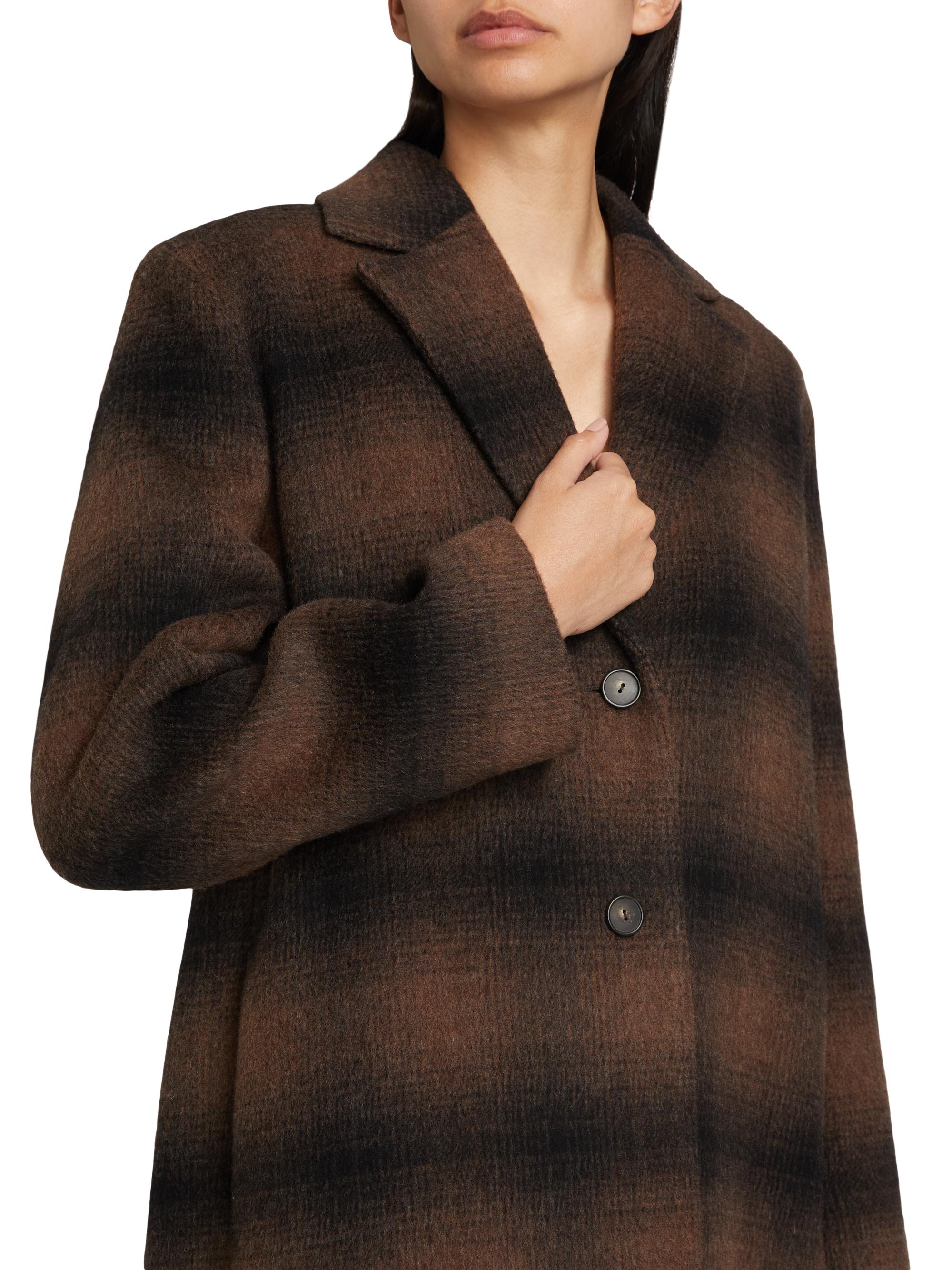Vince Shadow Plaid Wool-Blend Car Coat Saks Fifth Avenue
