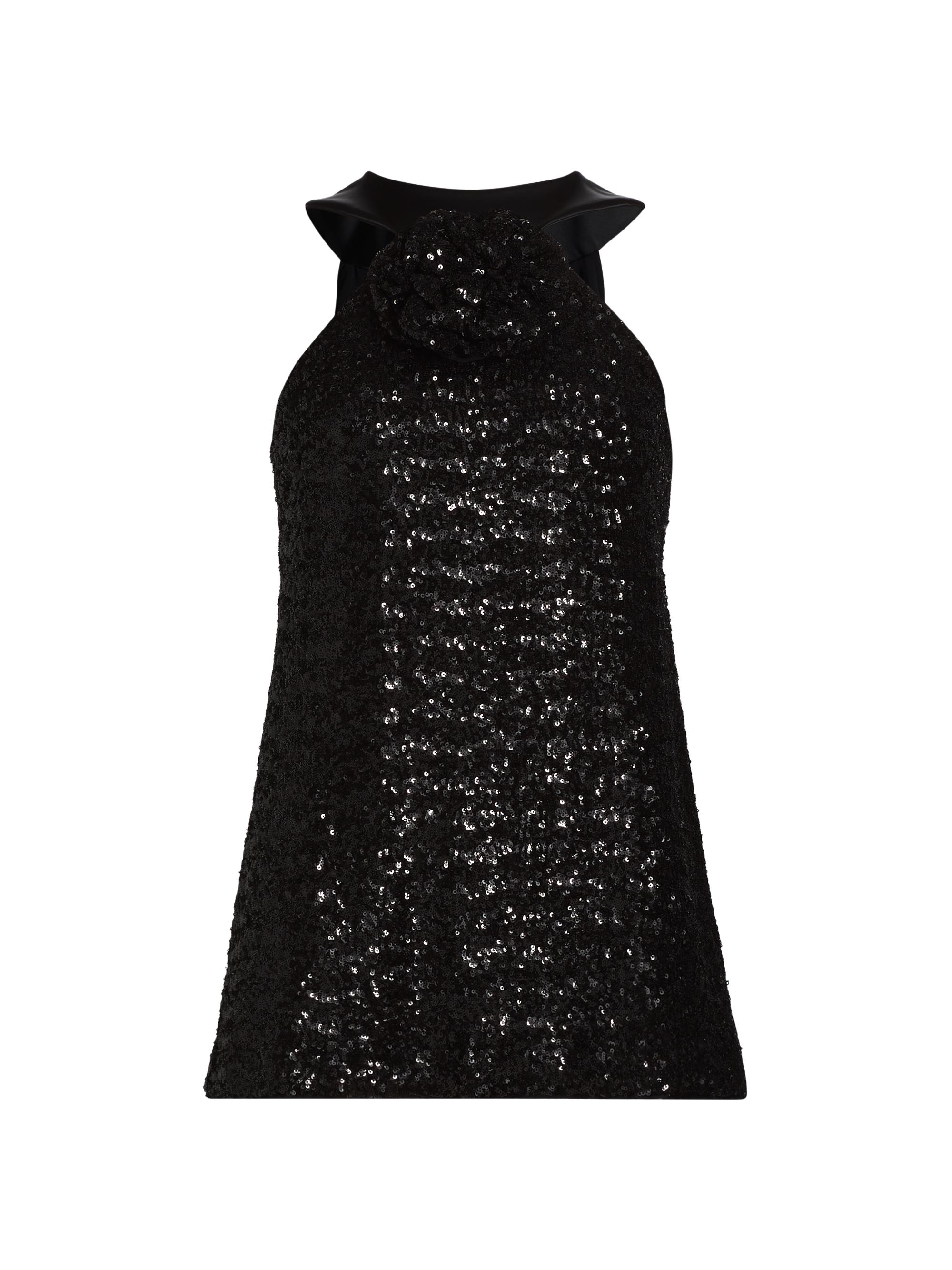 Chiara Boni La Petite Robe Women's Aky Sequined Halter Top - Black