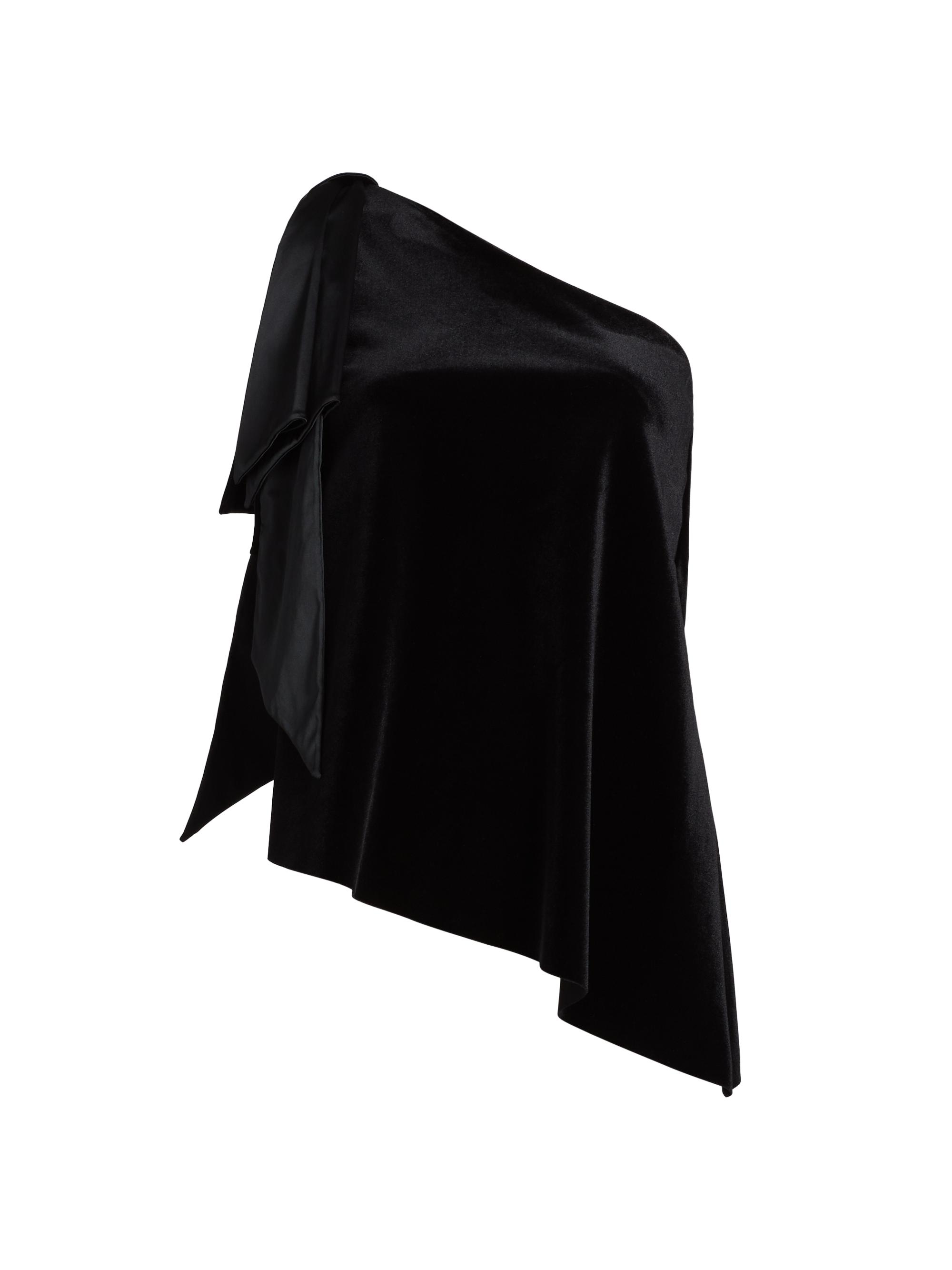 Chiara Boni La Petite Robe Women's Yamatis Asymmetric Velvet Top - Black