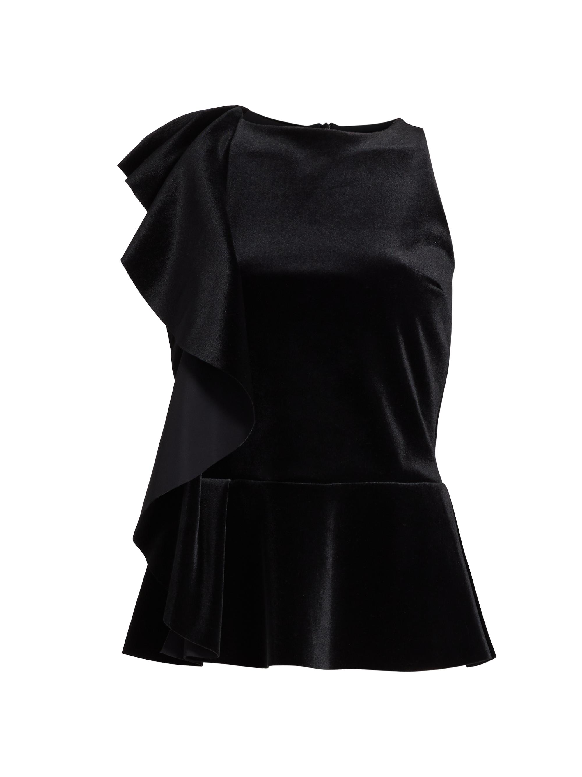 Chiara Boni La Petite Robe Women's Olha Velvet Peplum Top - Black
