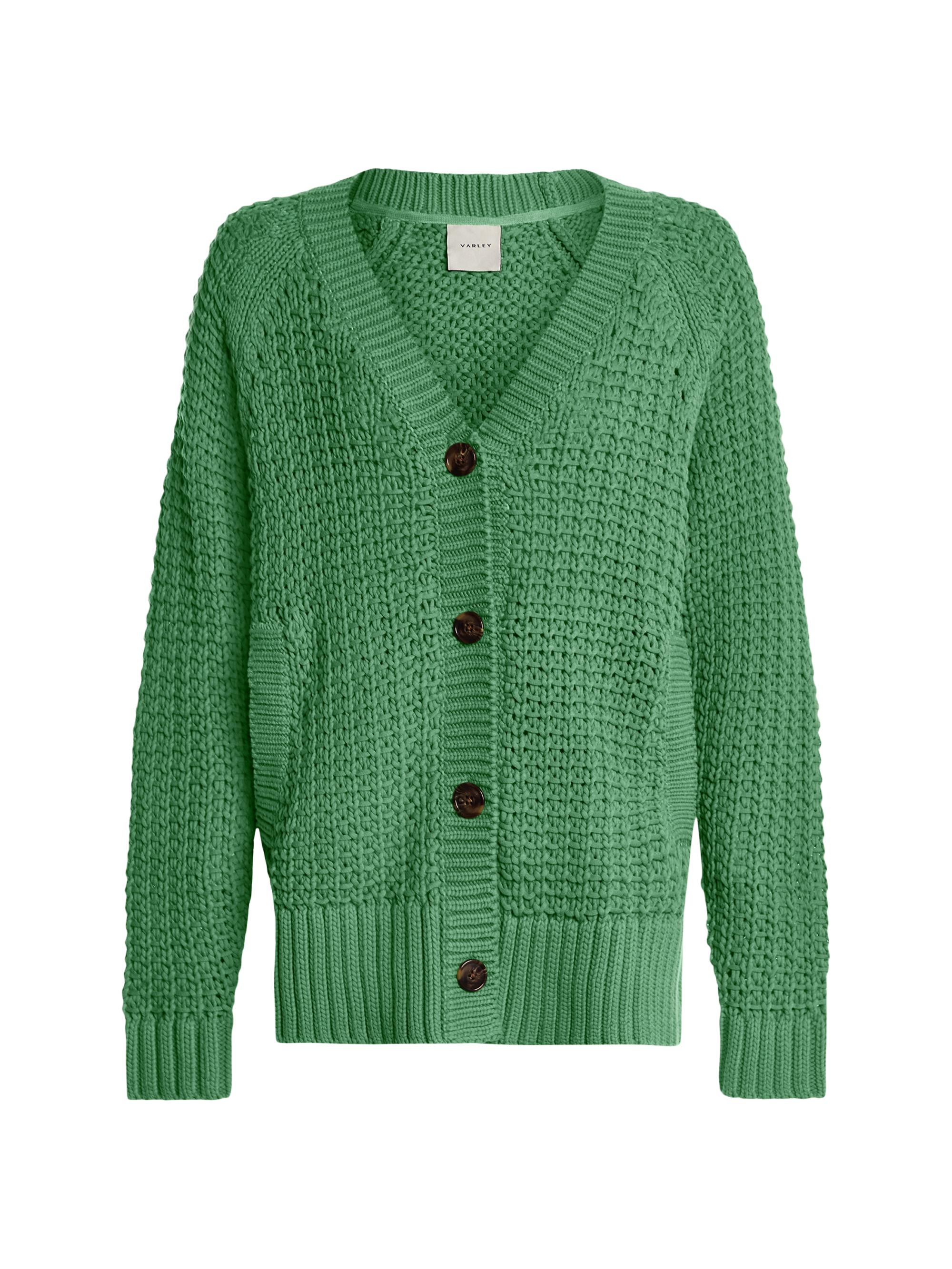 Varley Women's Carla Cotton-Blend V-Neck Cardigan - Jadesheen