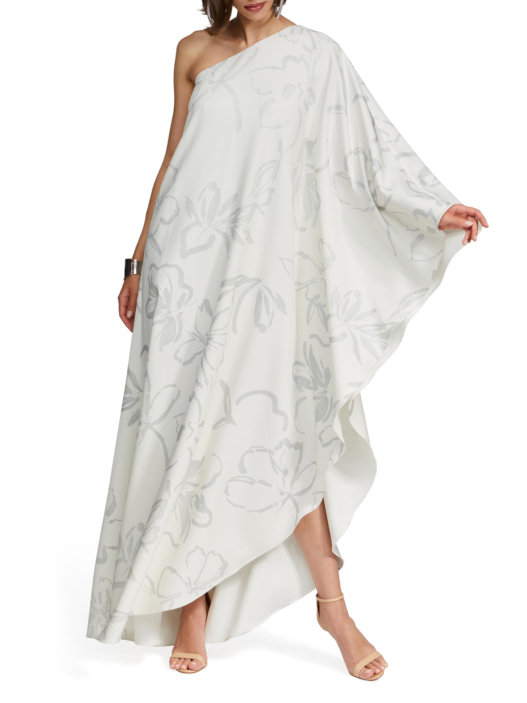 Halston Women's Nevean Asymmetric Floral Caftan - Inked Floral