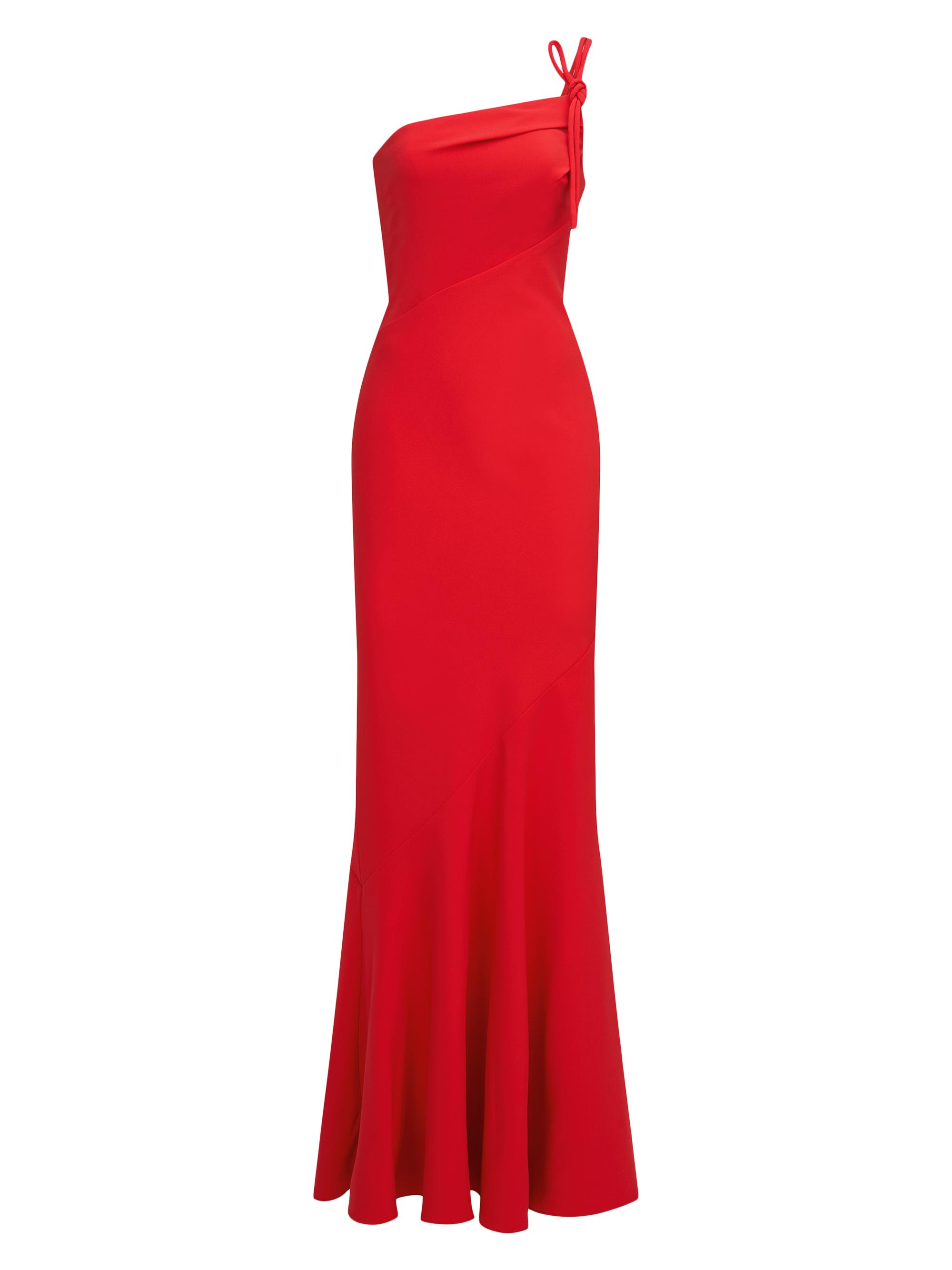 Halston Women's Sybil Asymmetric Crepe Gown - Flame