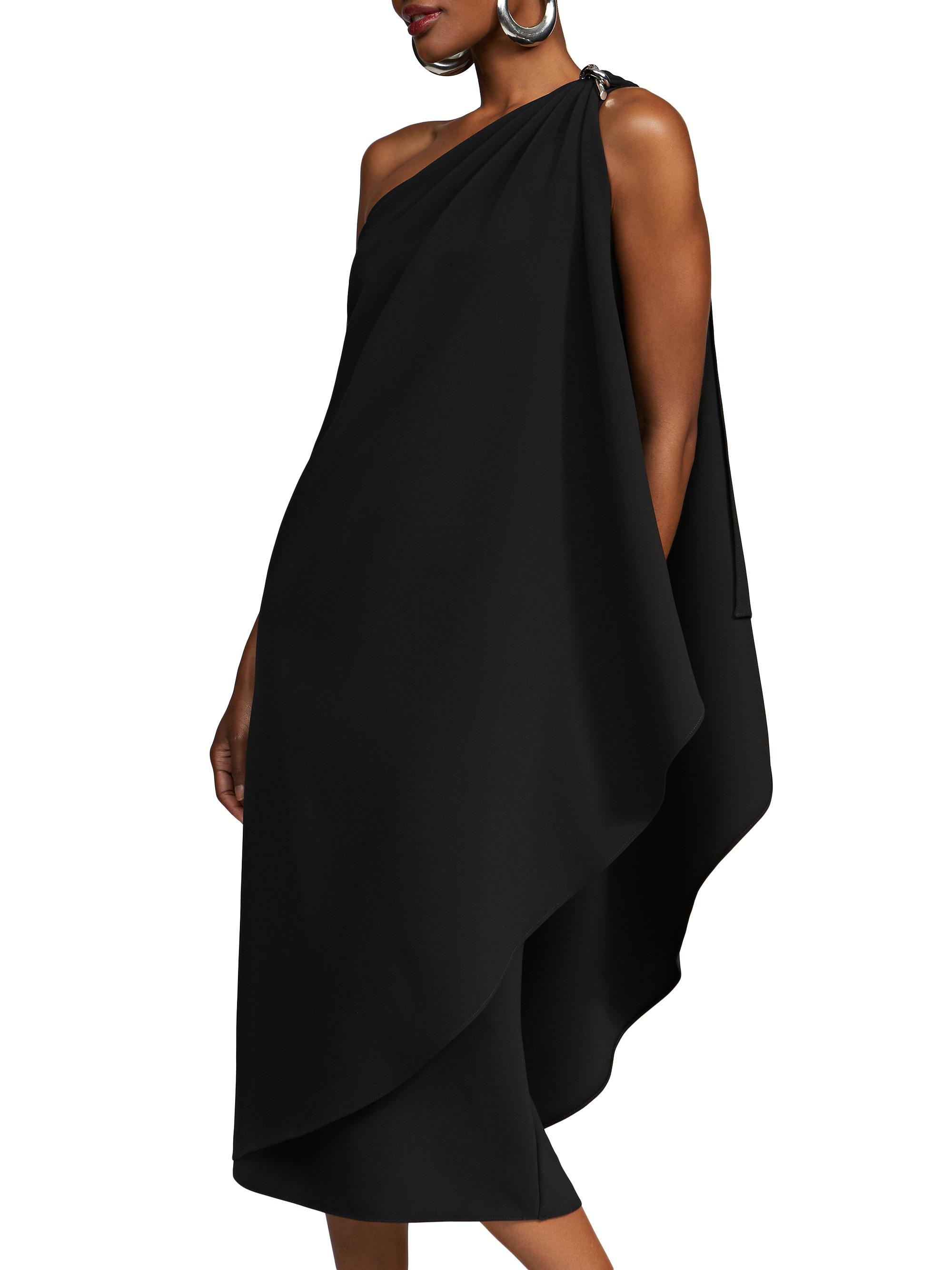 Halston Aries Stretch-Crepe Cape Dress | Saks Fifth Avenue