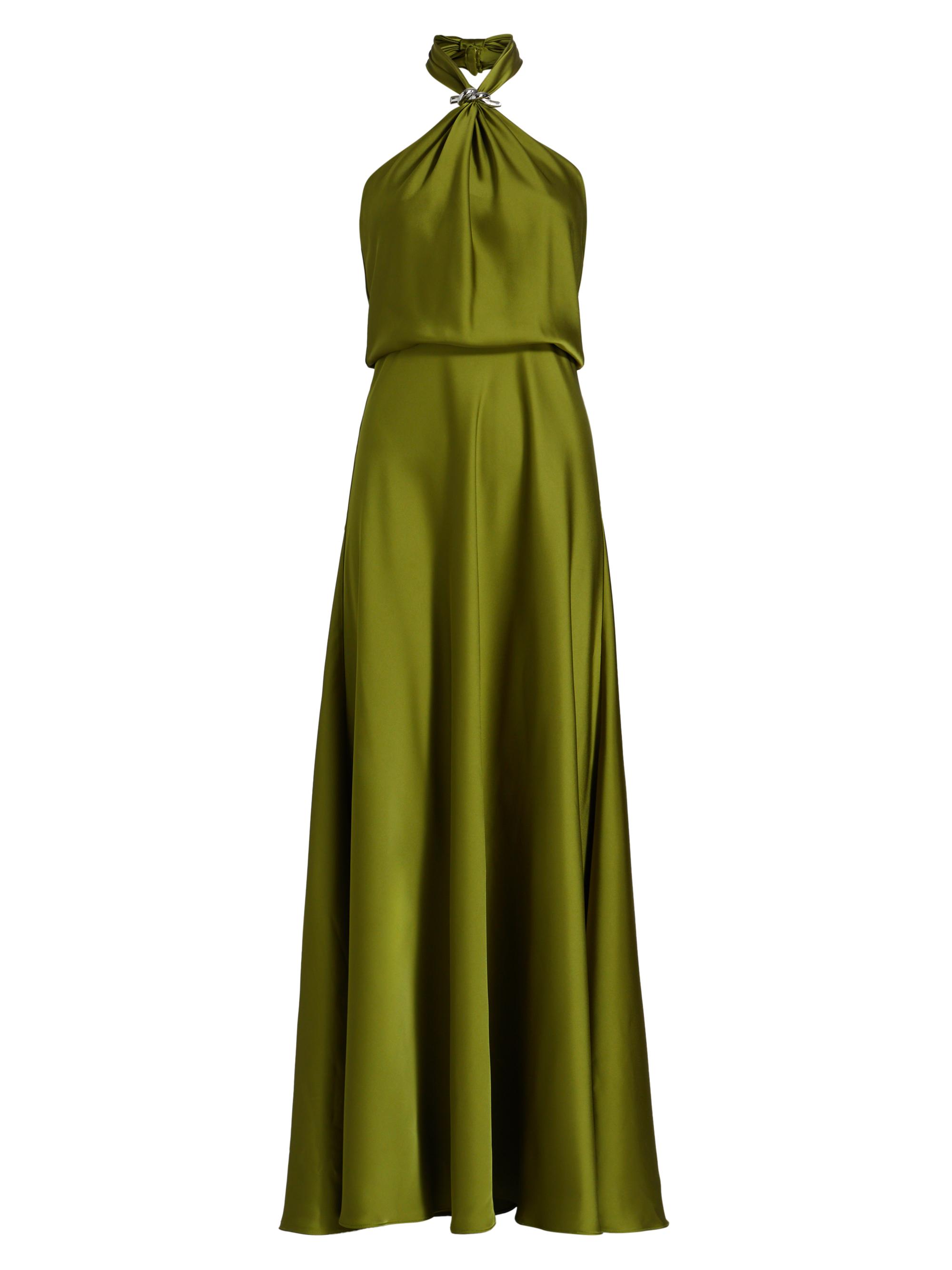 green emerald velvet dress Halston 1017186 Long Evening Formal Bodycon Dress – The Dress Outlet main image 1