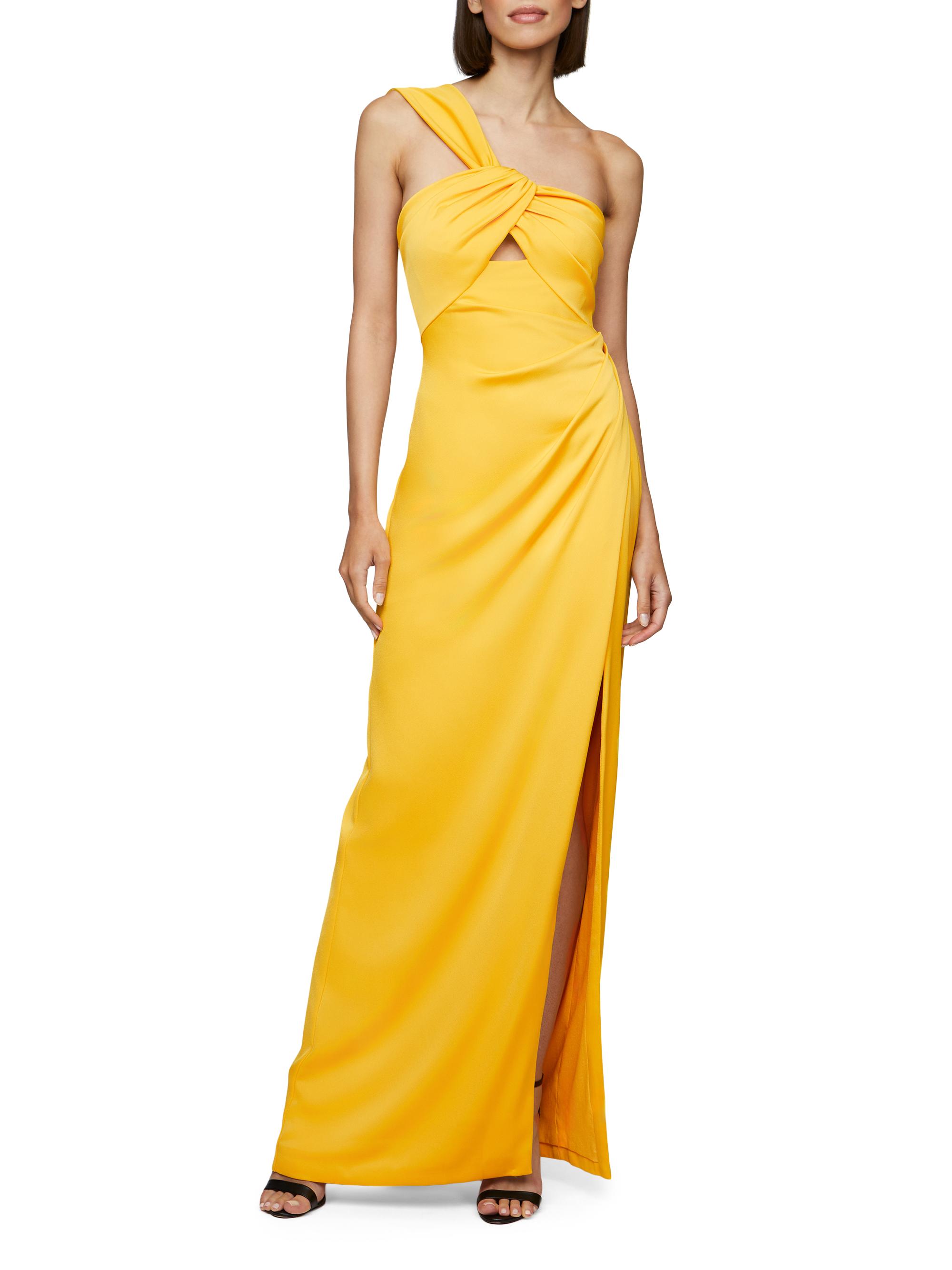 Halston Blaise Asymmetric Satin Dress Saks Fifth Avenue