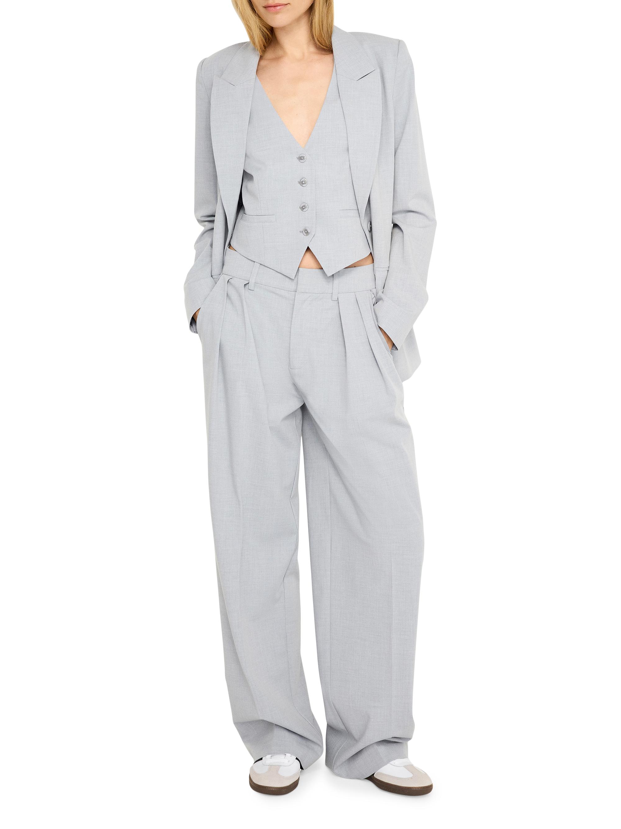 Good American Women's Suiting Good 90s Pleated Trousers - Heather Grey