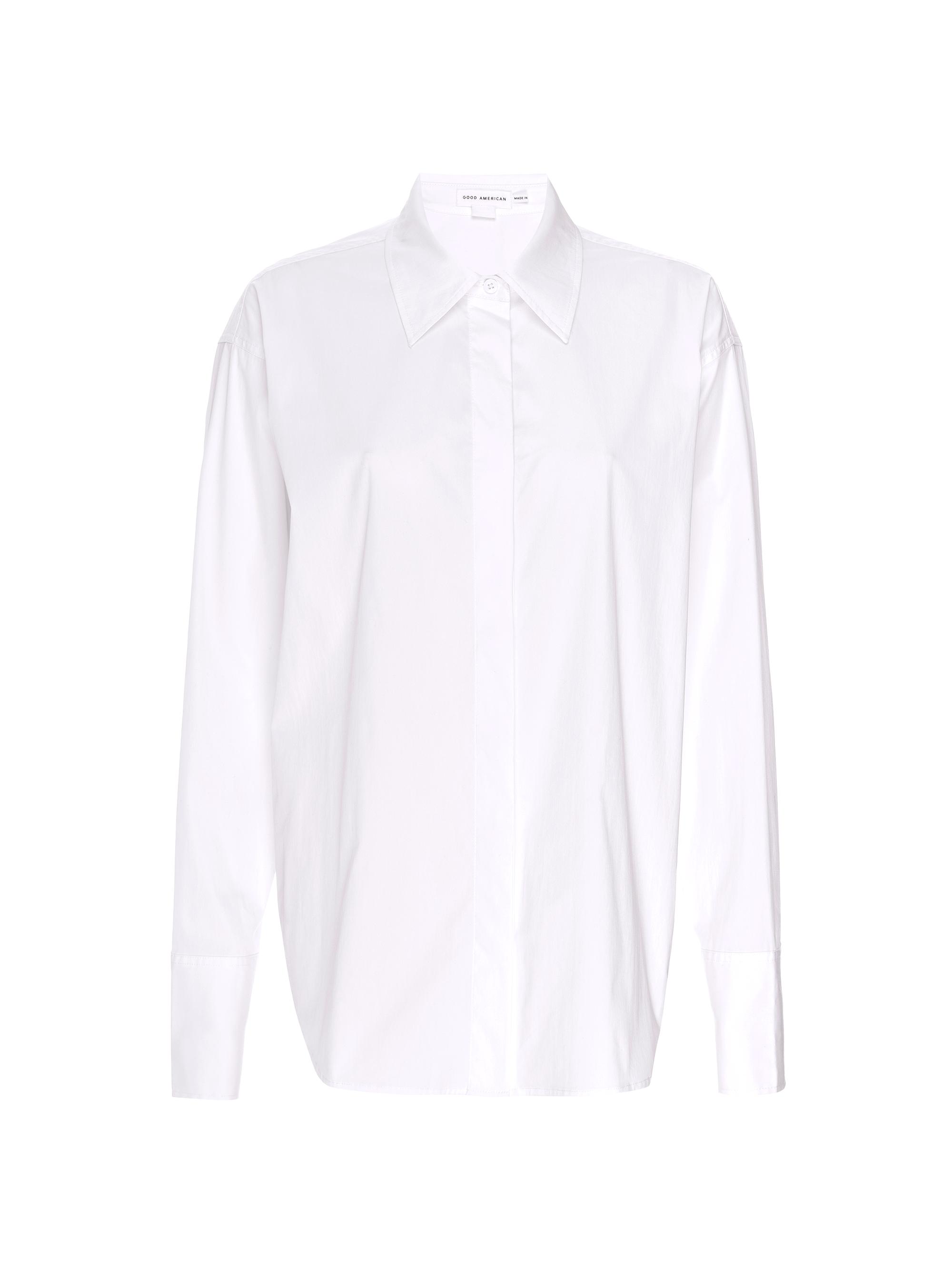 Good American Women's Poplin Cotton-Blend Shirt - White