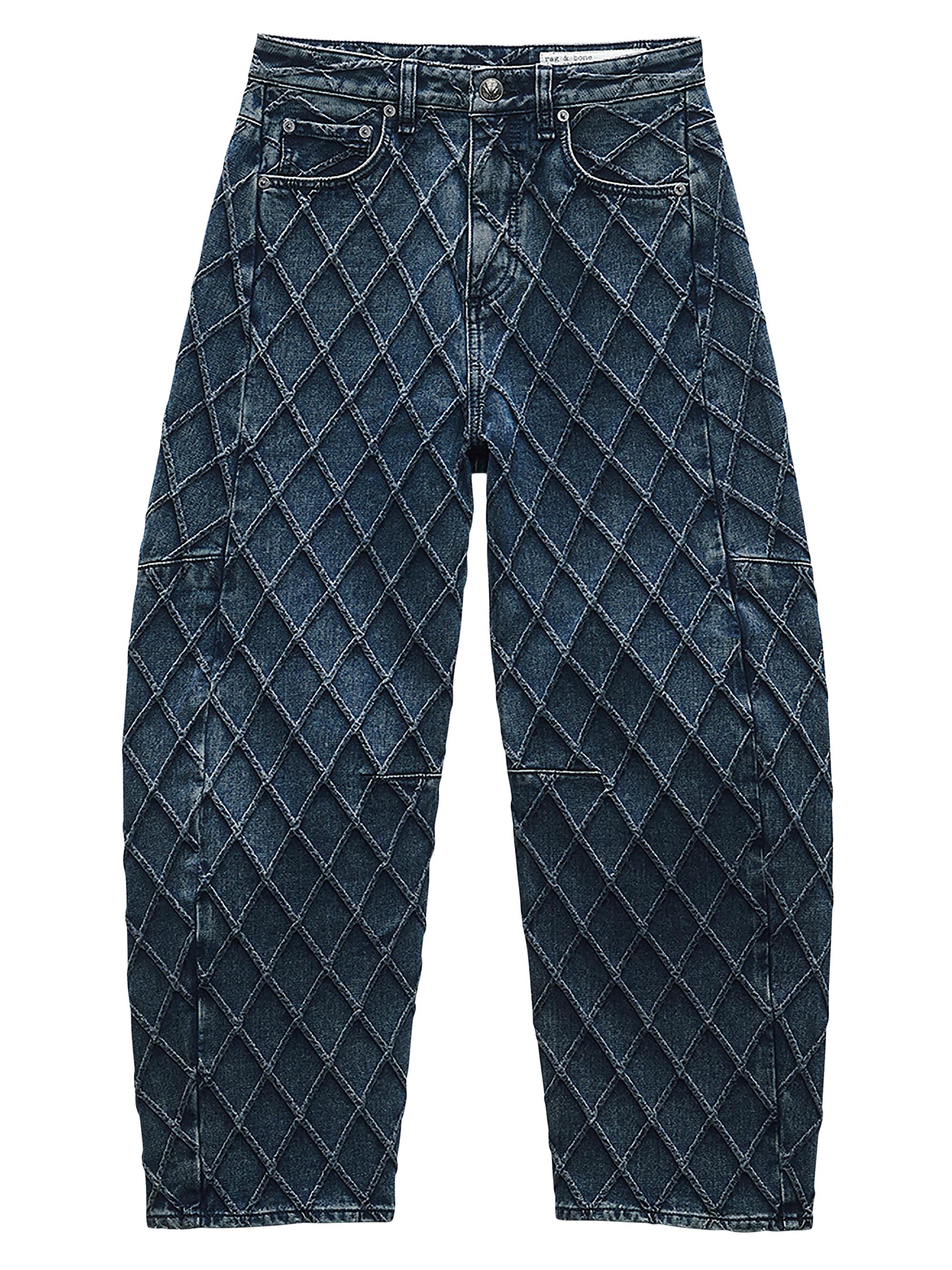 rag & bone Women's Charlie Diamond-Quilted High-Rise Jeans - Karina Quilted