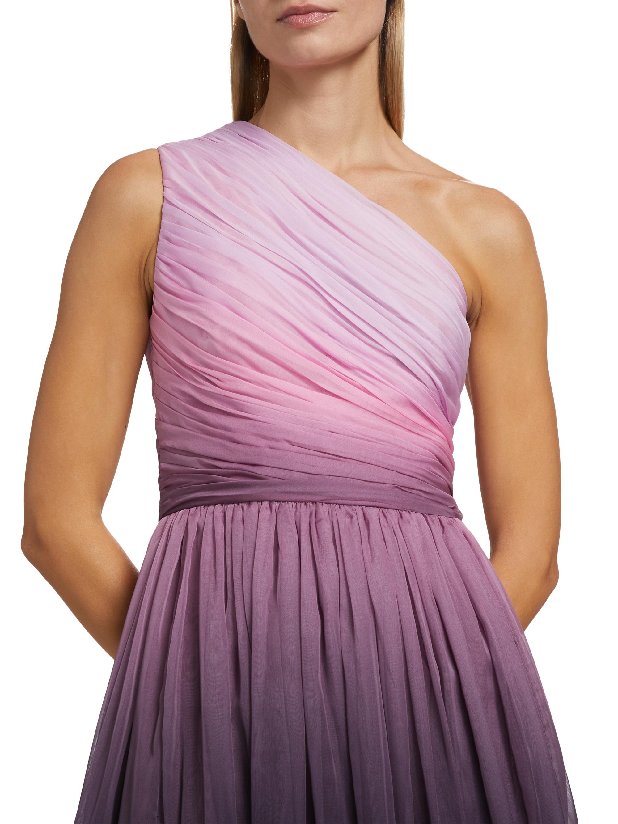 Pamella Roland One-Shoulder Ombr Chiffon Sleeveless Gown | Saks Fifth  Avenue