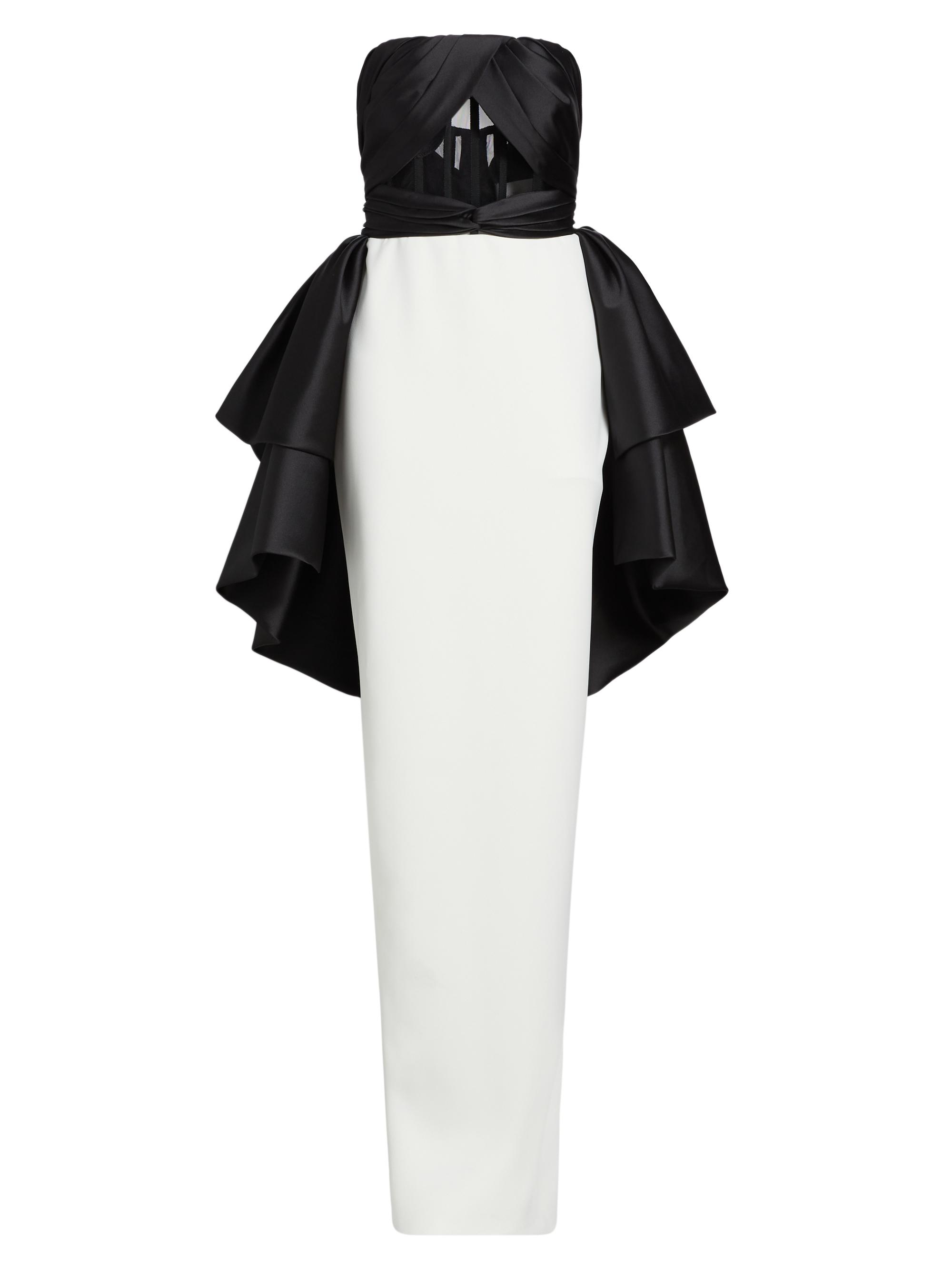 Pamella Roland Women's Colorblocked Crêpe Strapless Gown - Black