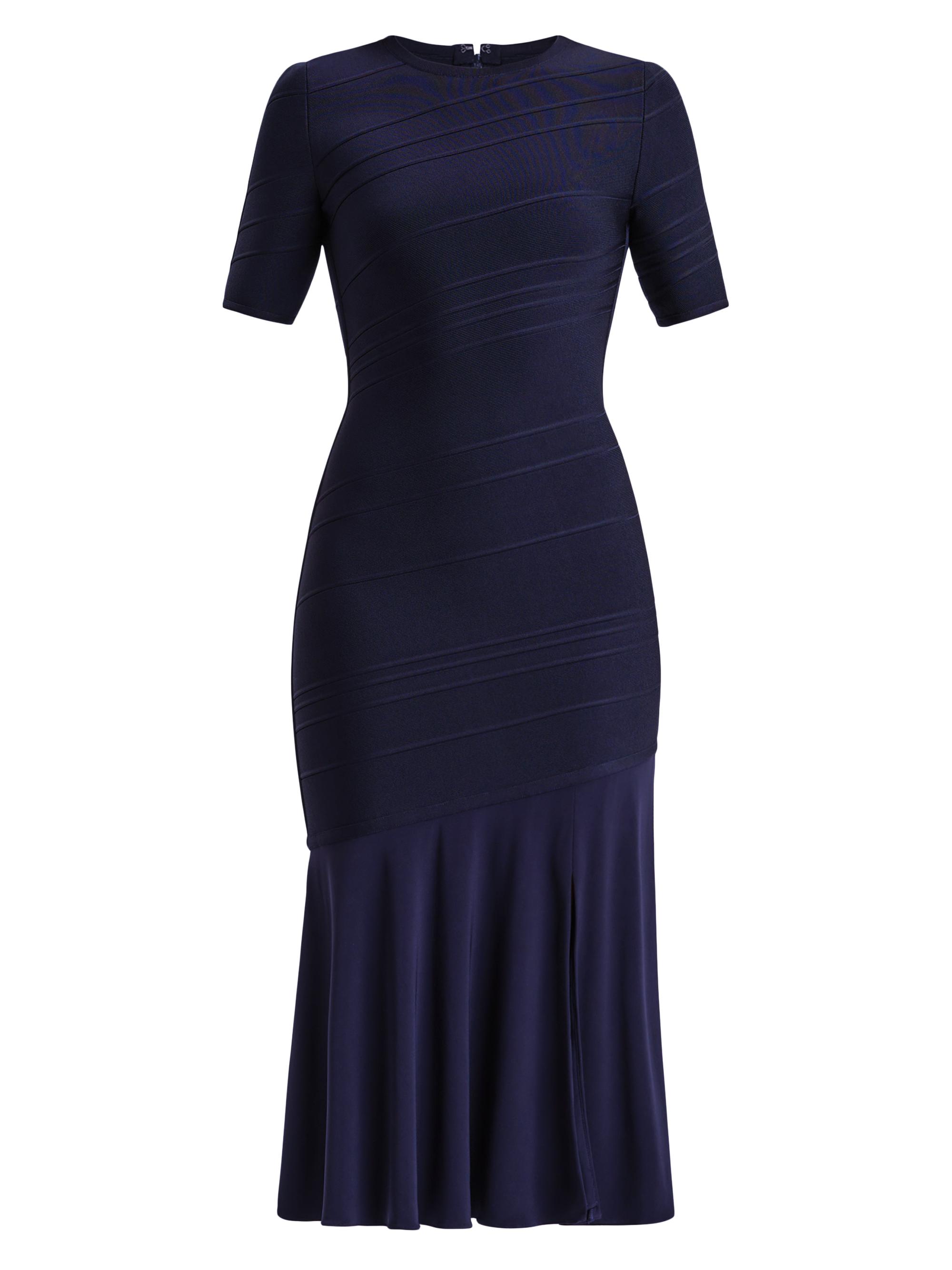 knee length dresses for ladies ICON SCOOP NECK MIDI DRESS – HERVÉ LÉGER main image 1