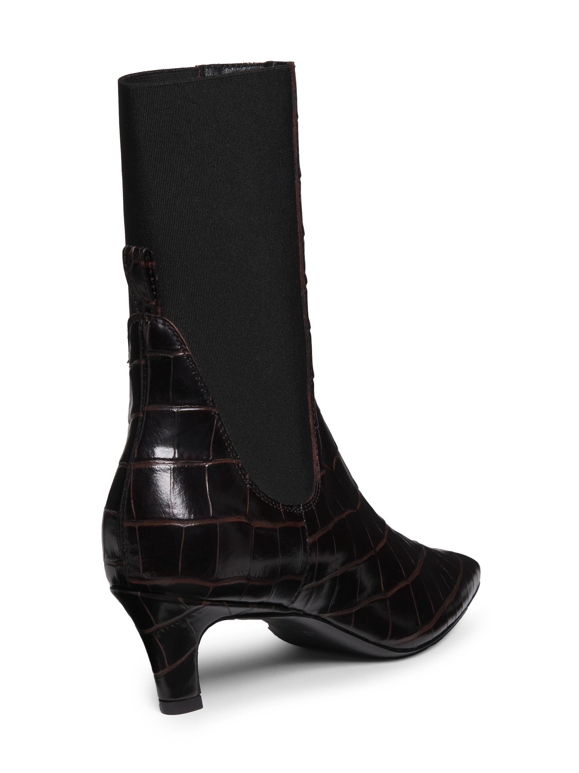 Toteme The Mid-Heel 50MM Crocodile-Embossed Leather Ankle Boots