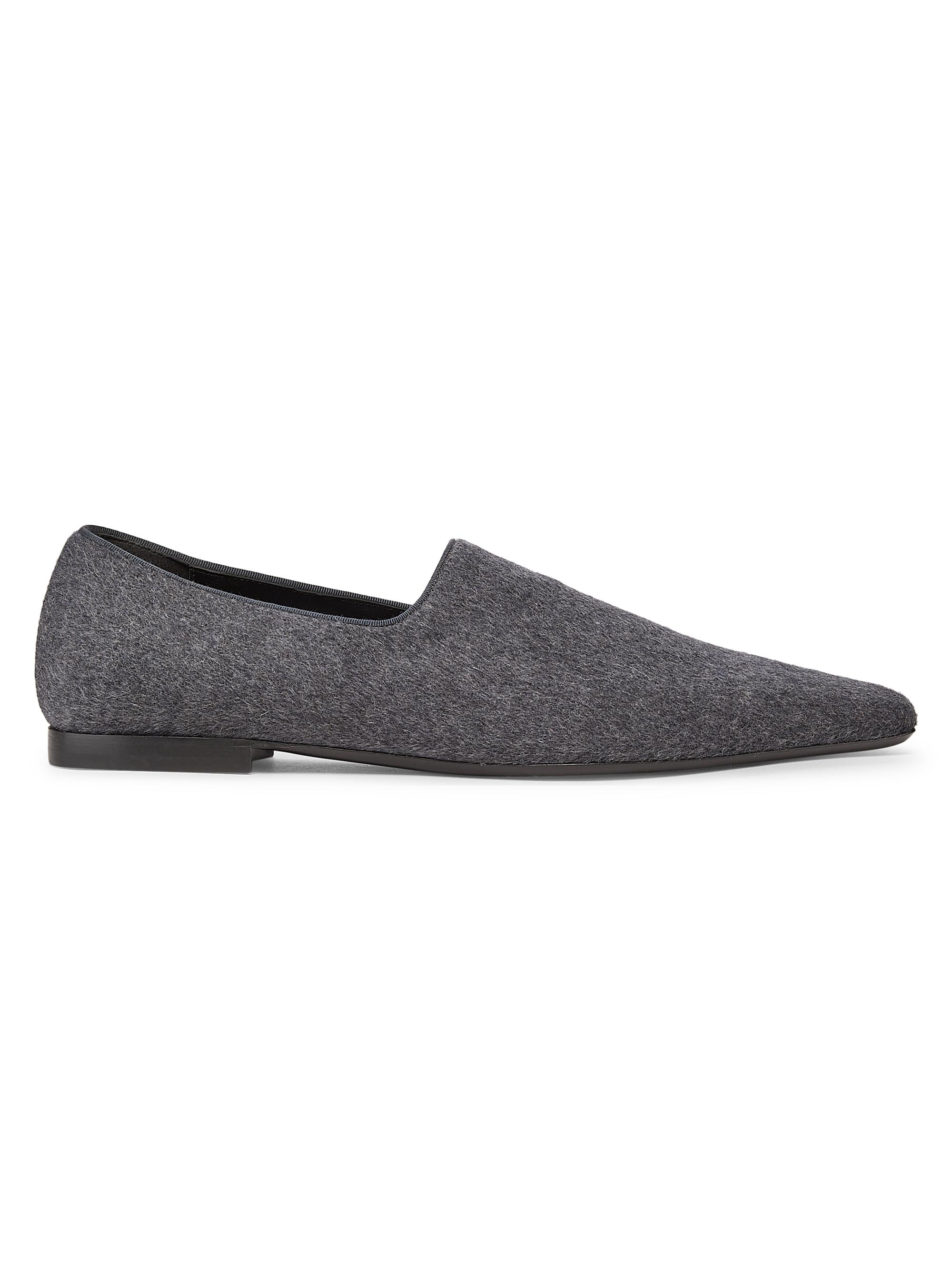 Toteme Women's The Piped Wool-Cashmere Loafers - Grey Melange