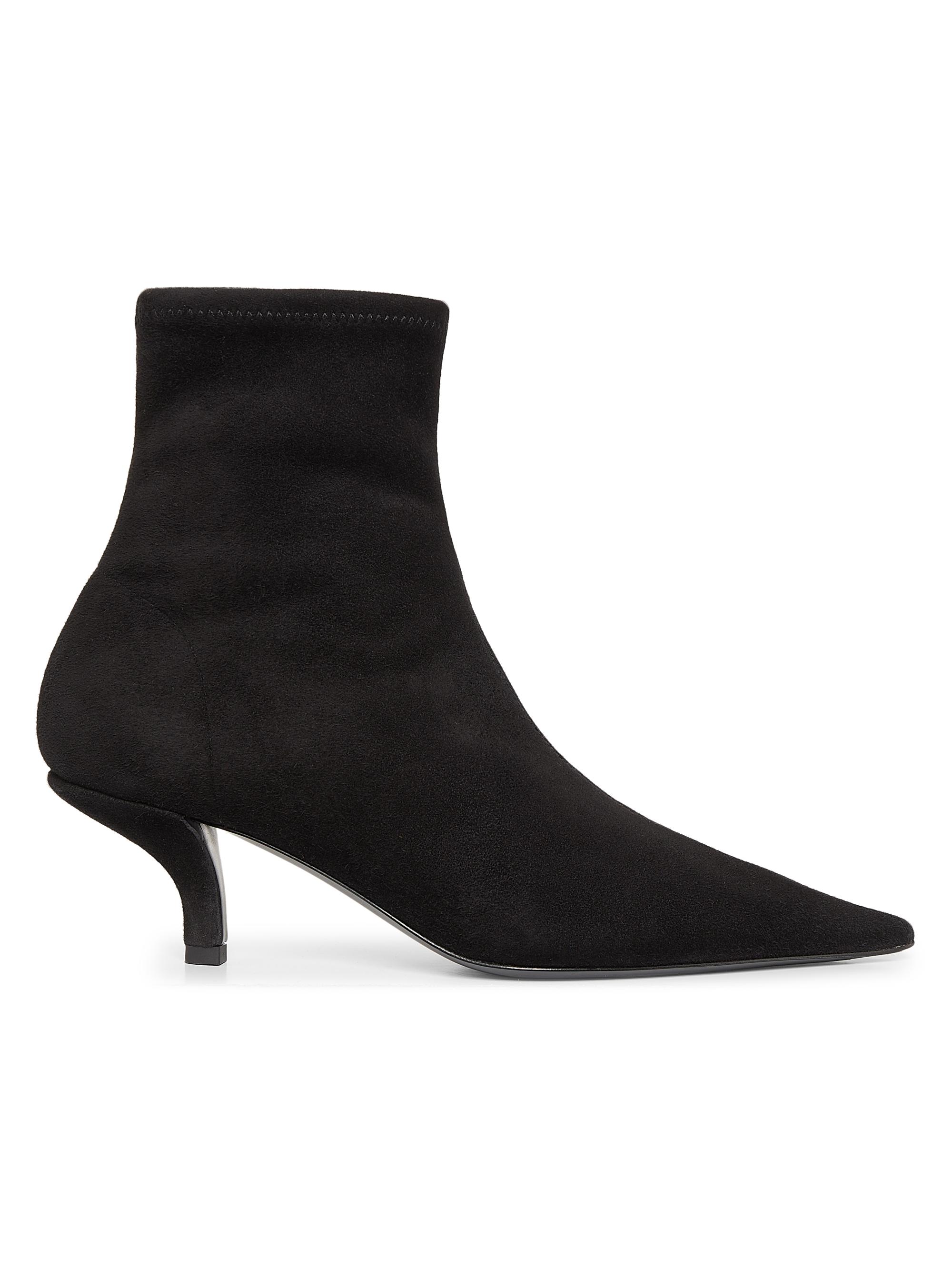 Toteme Women's The Heeled Sock 55MM Suede Boots - Black