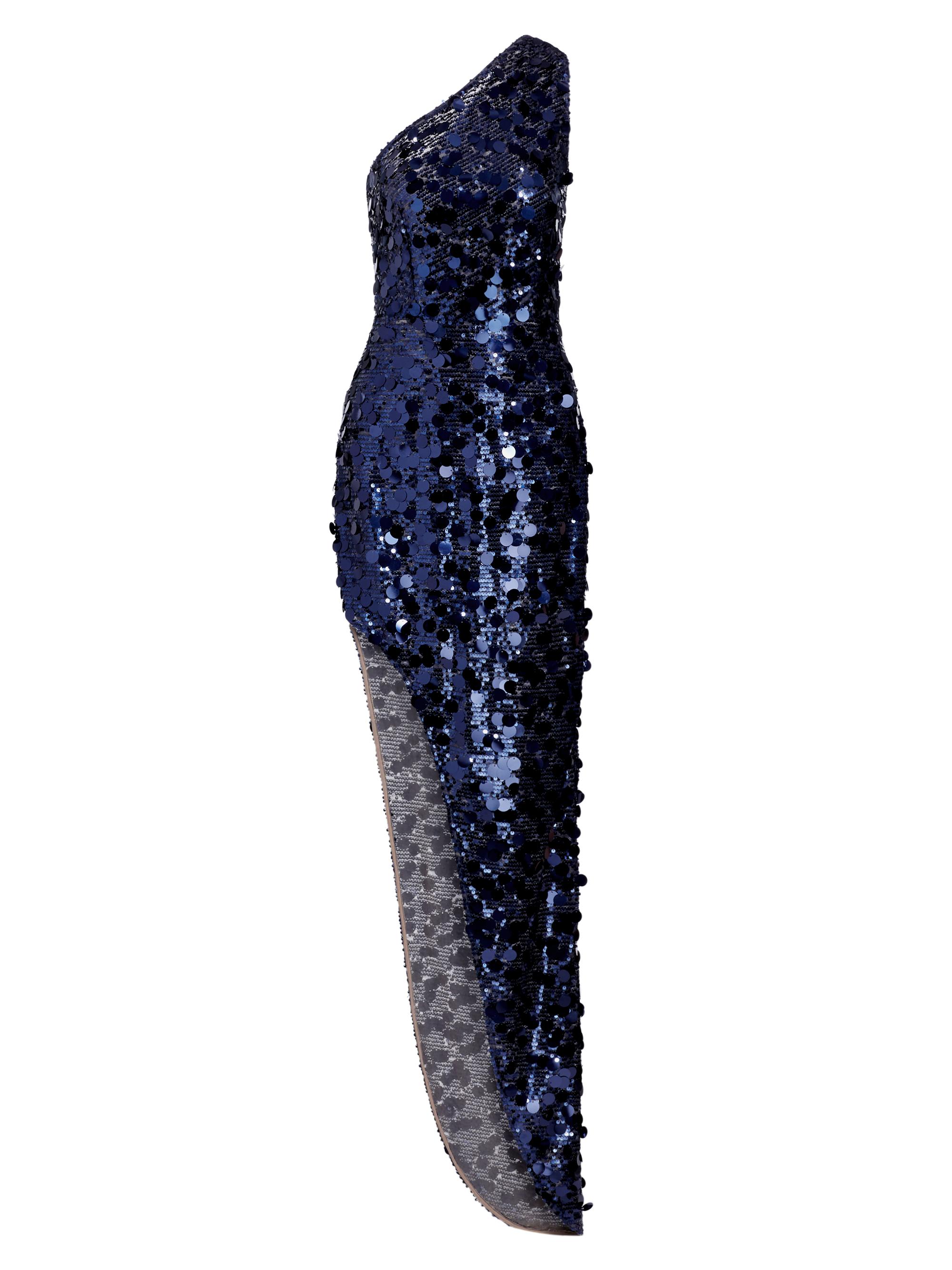 Bronx and Banco Women's Farah Sequined Asymmetric Gown - Navy