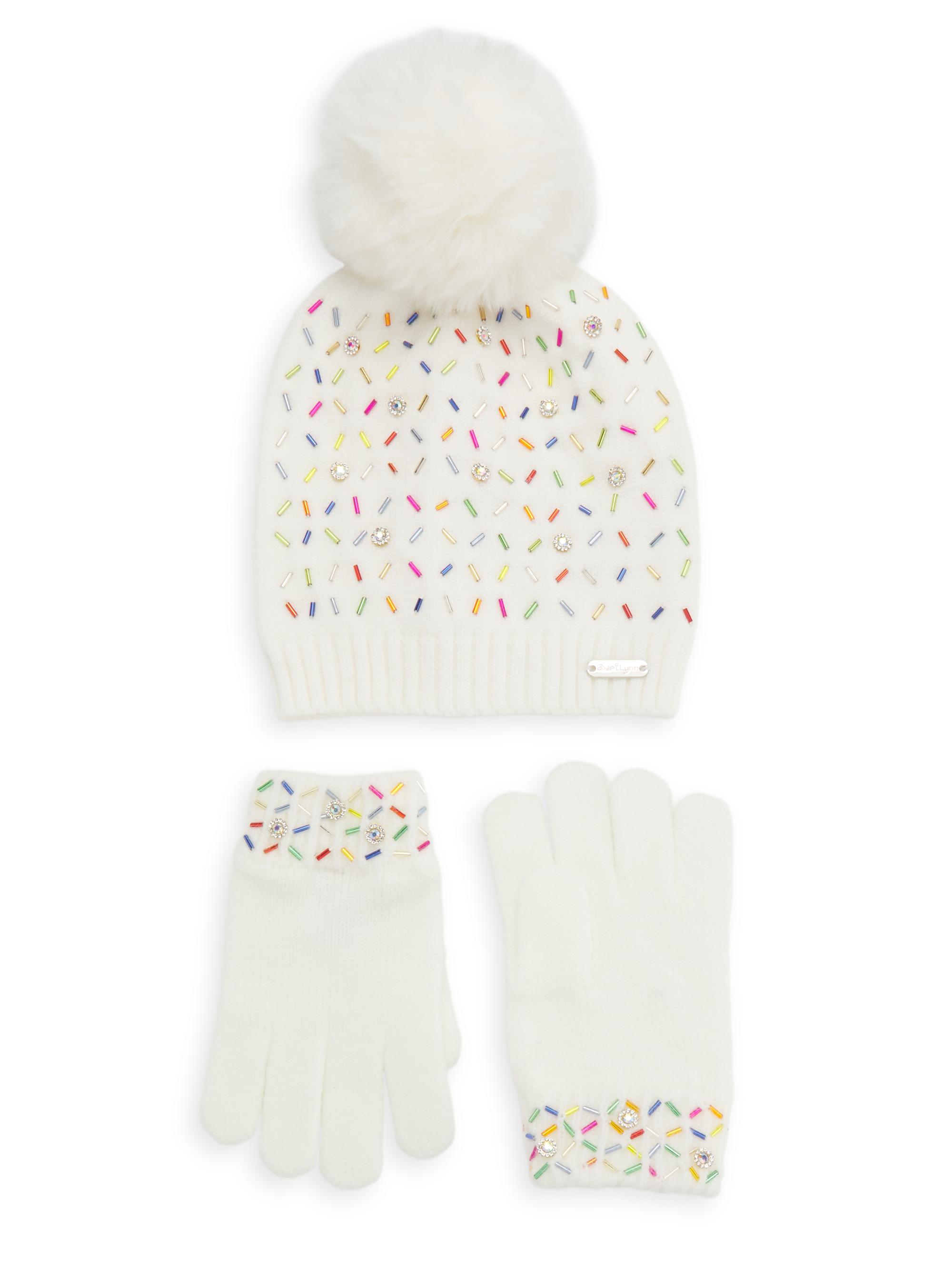 Bari Lynn Girl's Sprinkles Beanie Gloves Knit Set Saks Fifth Avenue