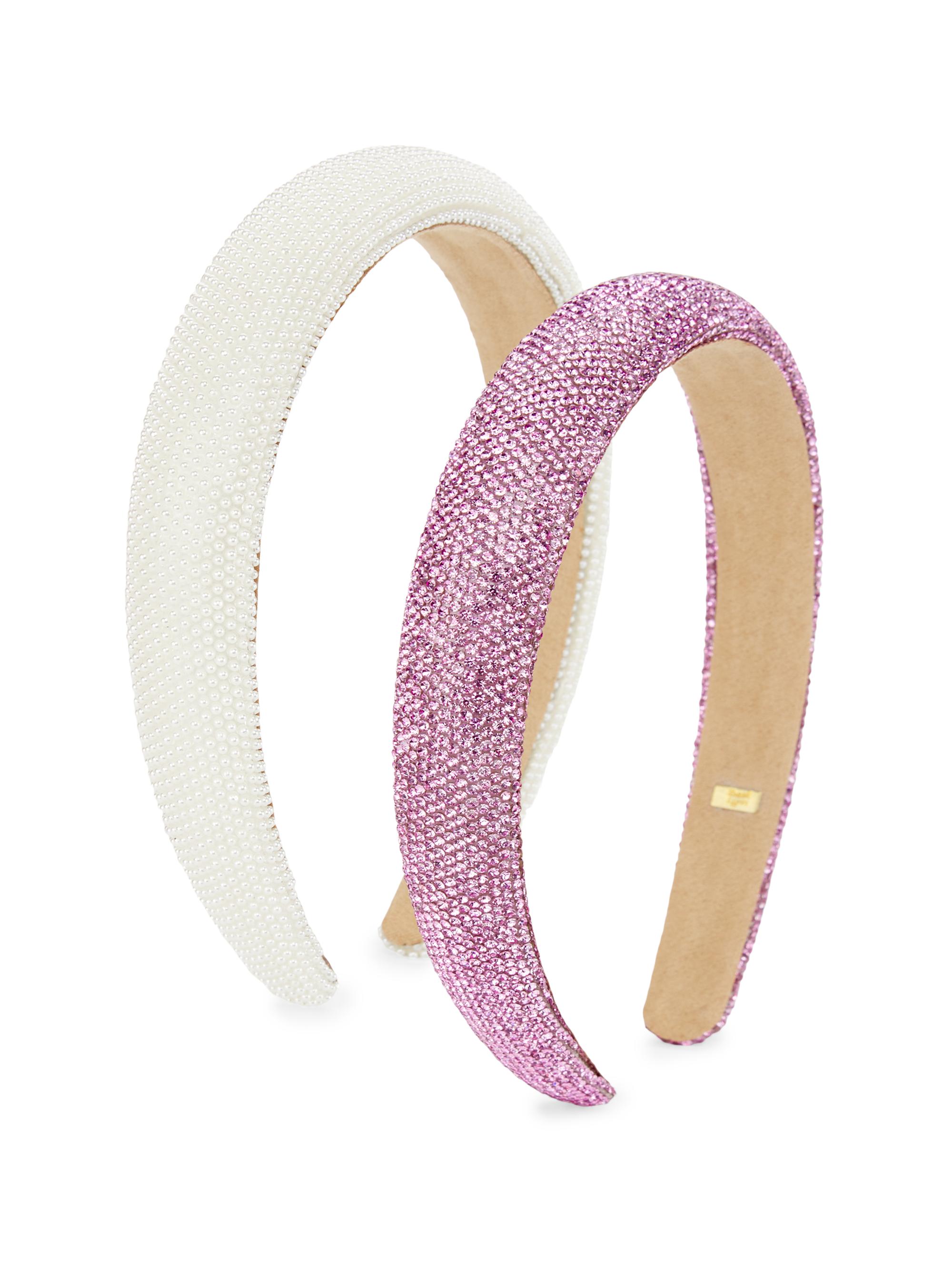 Bari Lynn 2-Pack Pearl & Crystal Headbands