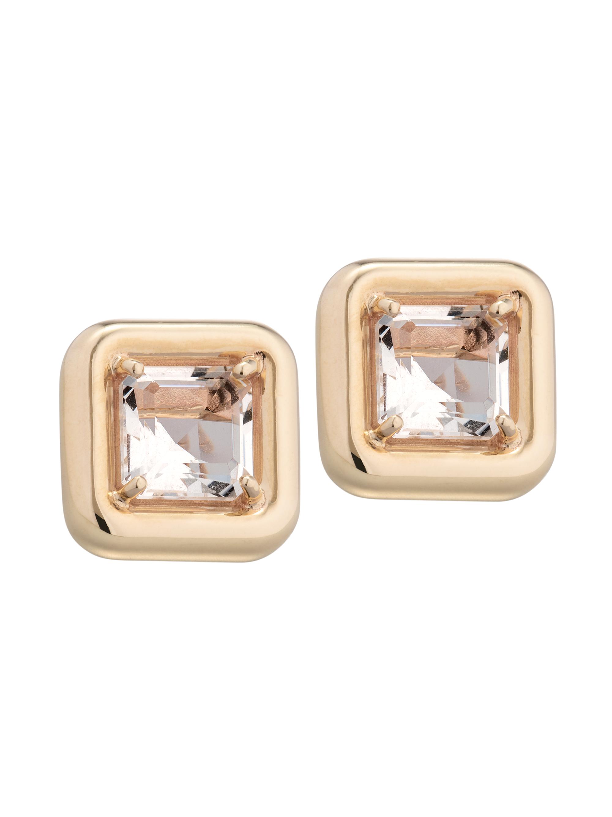 Bea Bongiasca Women's Candy 9K Yellow Gold & Rock Crystal Square Earrings - Rock Crystal