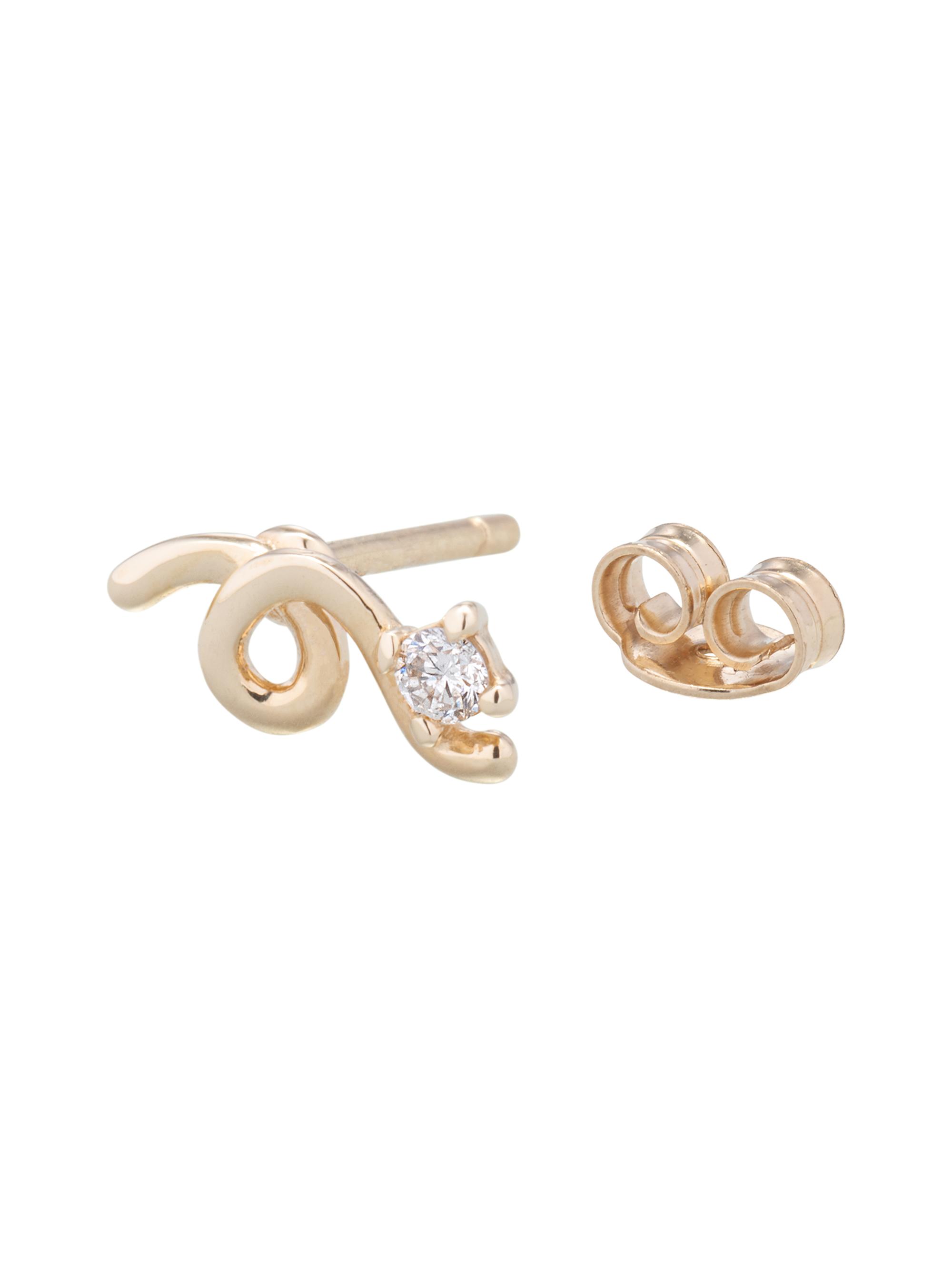 Bea Bongiasca Women's Loop Mini Loop 9K Yellow Gold & 0.01 TCW Diamond Earring - Yellow Gold