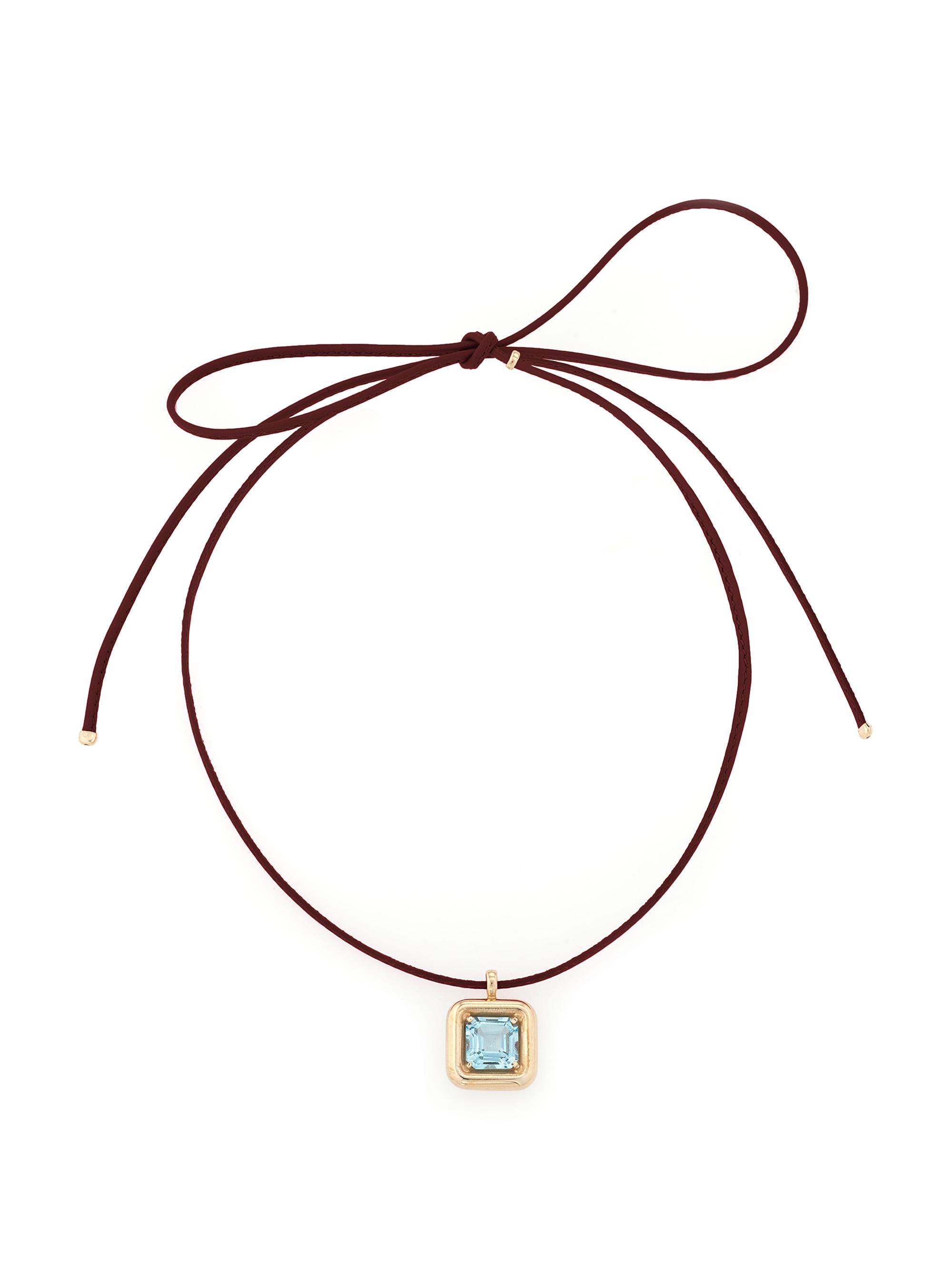 Bea Bongiasca Women's Candy 9K Yellow Gold, Blue Topaz & Leather Necklace - Topaz