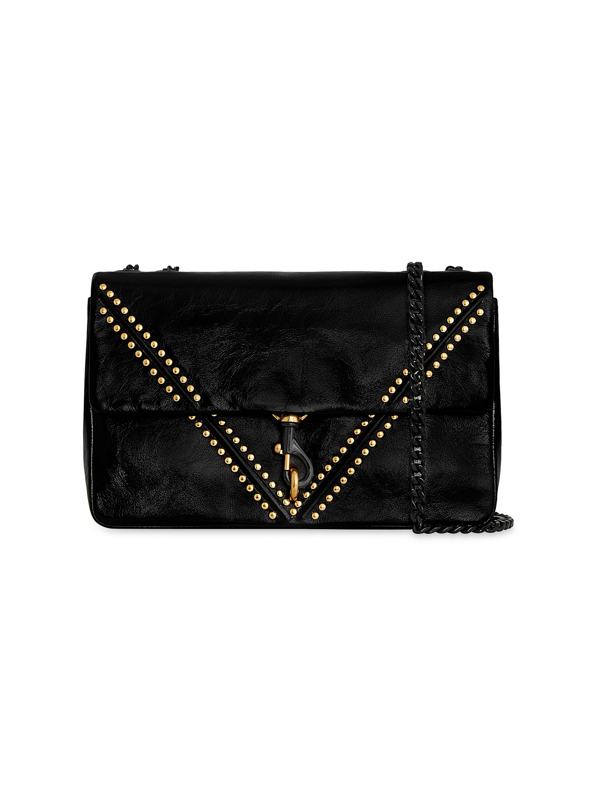 Rebecca Minkoff Women's Edie  Studded Leather Crossbody Bag - Black