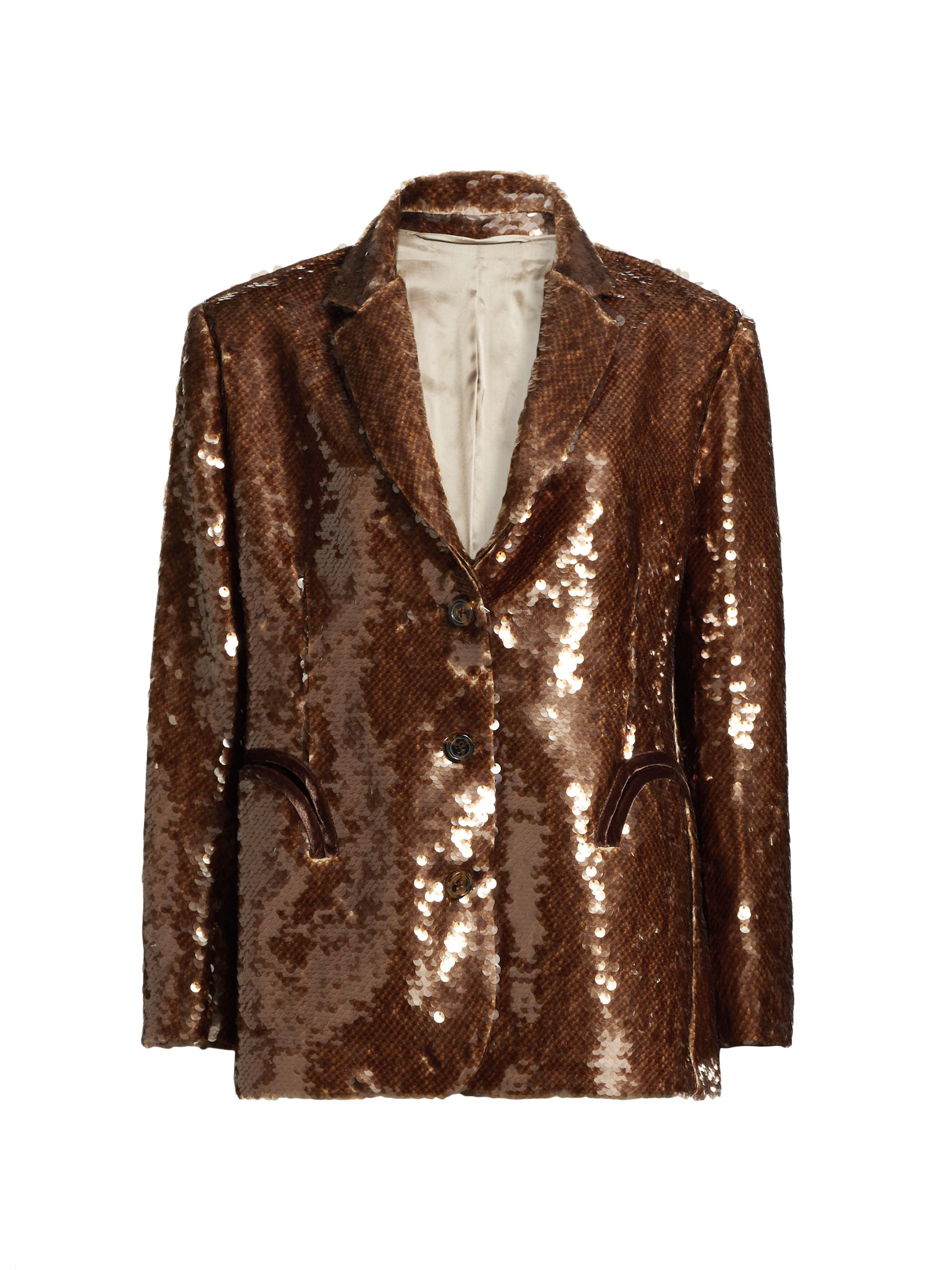 Blazé-Milano Women's Tarantella Chiller Sequined Blazer - Tan