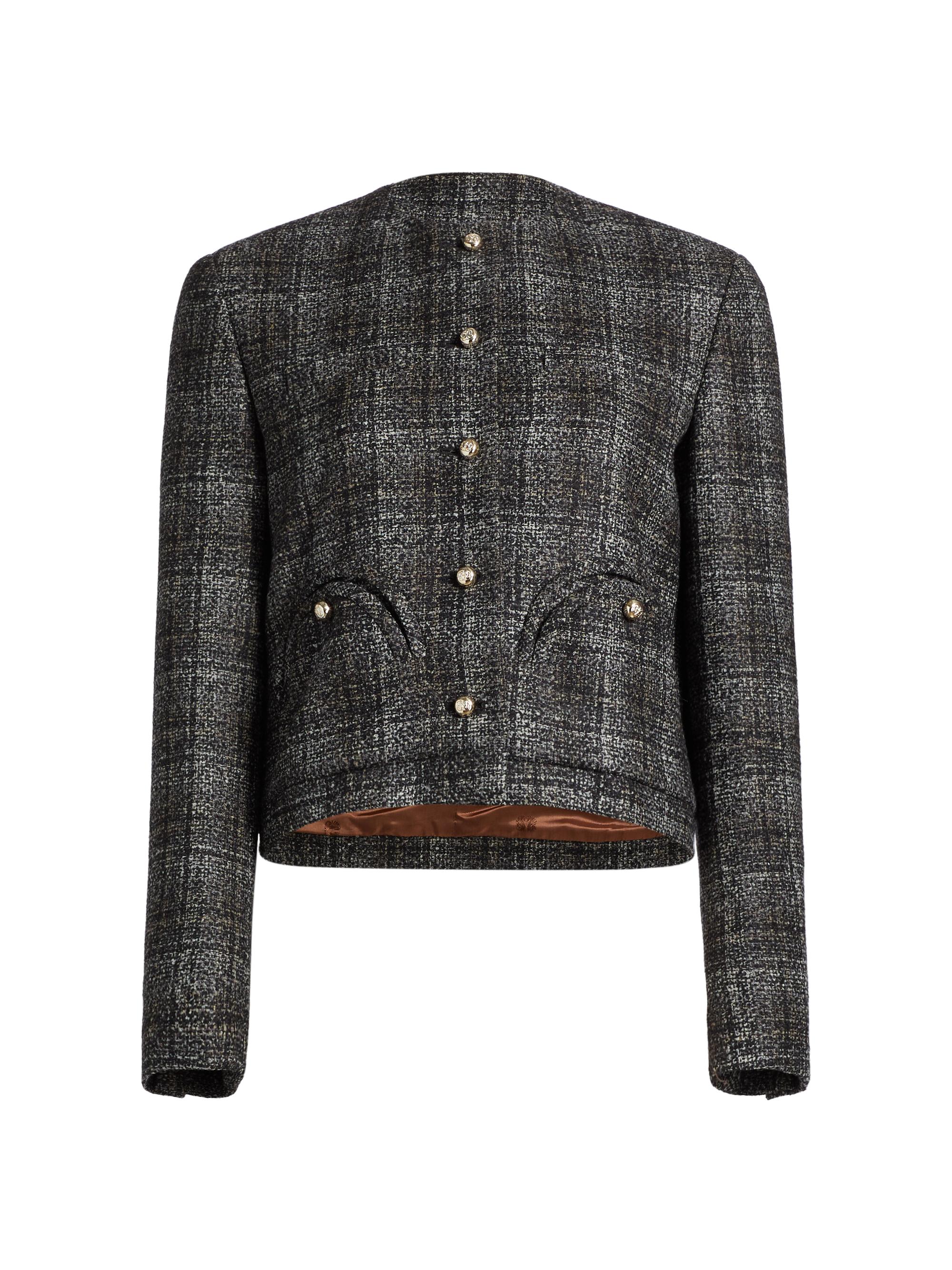 Blazé-Milano Women's Lulua Shamo Plaid Bolero Jacket - Black White